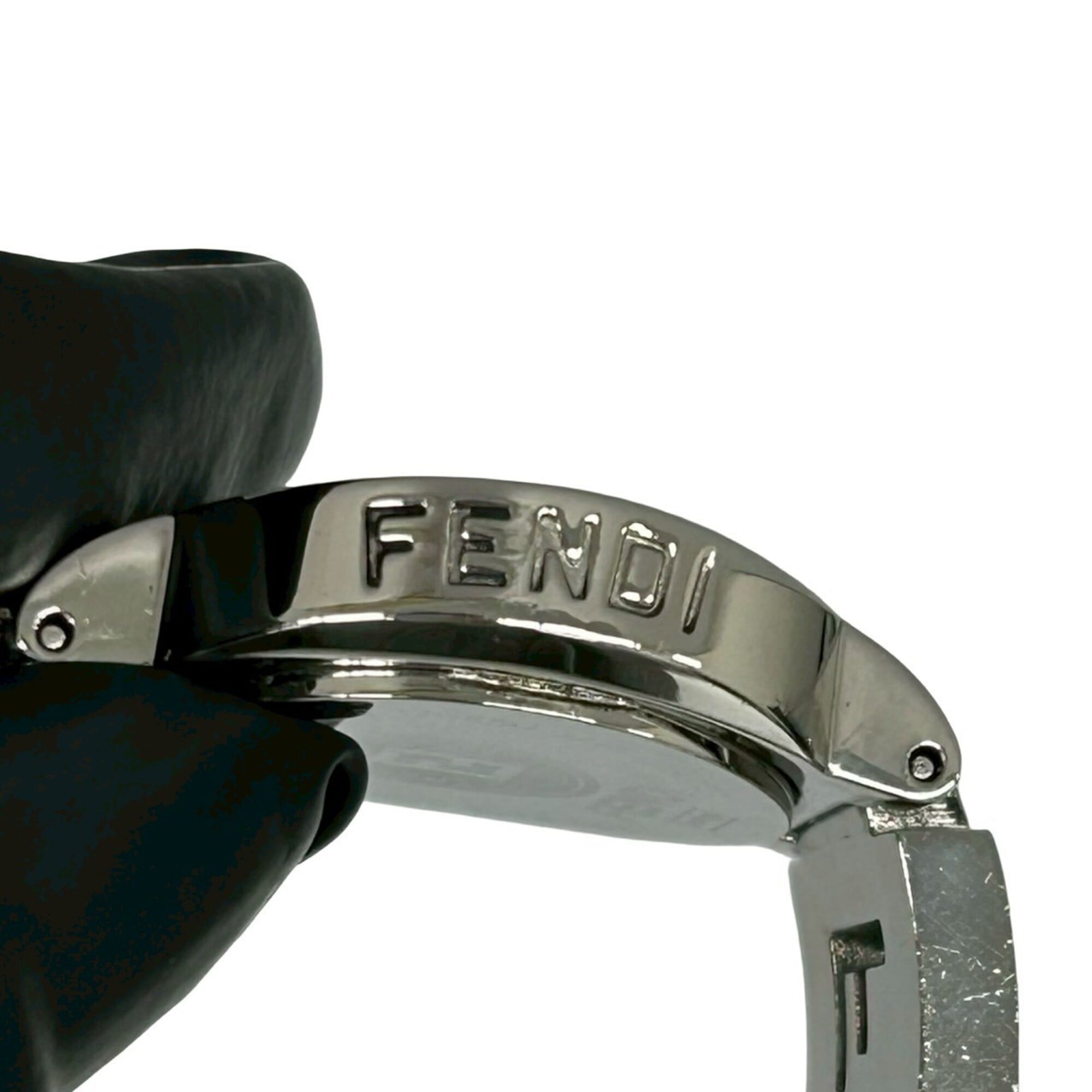 FENDI 3050L Logo Stainless Steel Quartz Wrist Silver 31132