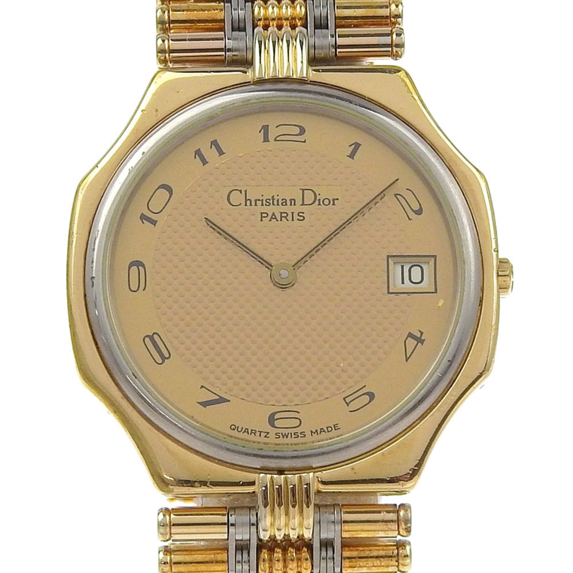 Christian Dior Date Watch 45.15.01 Gold-Plated Quartz Analog Display G