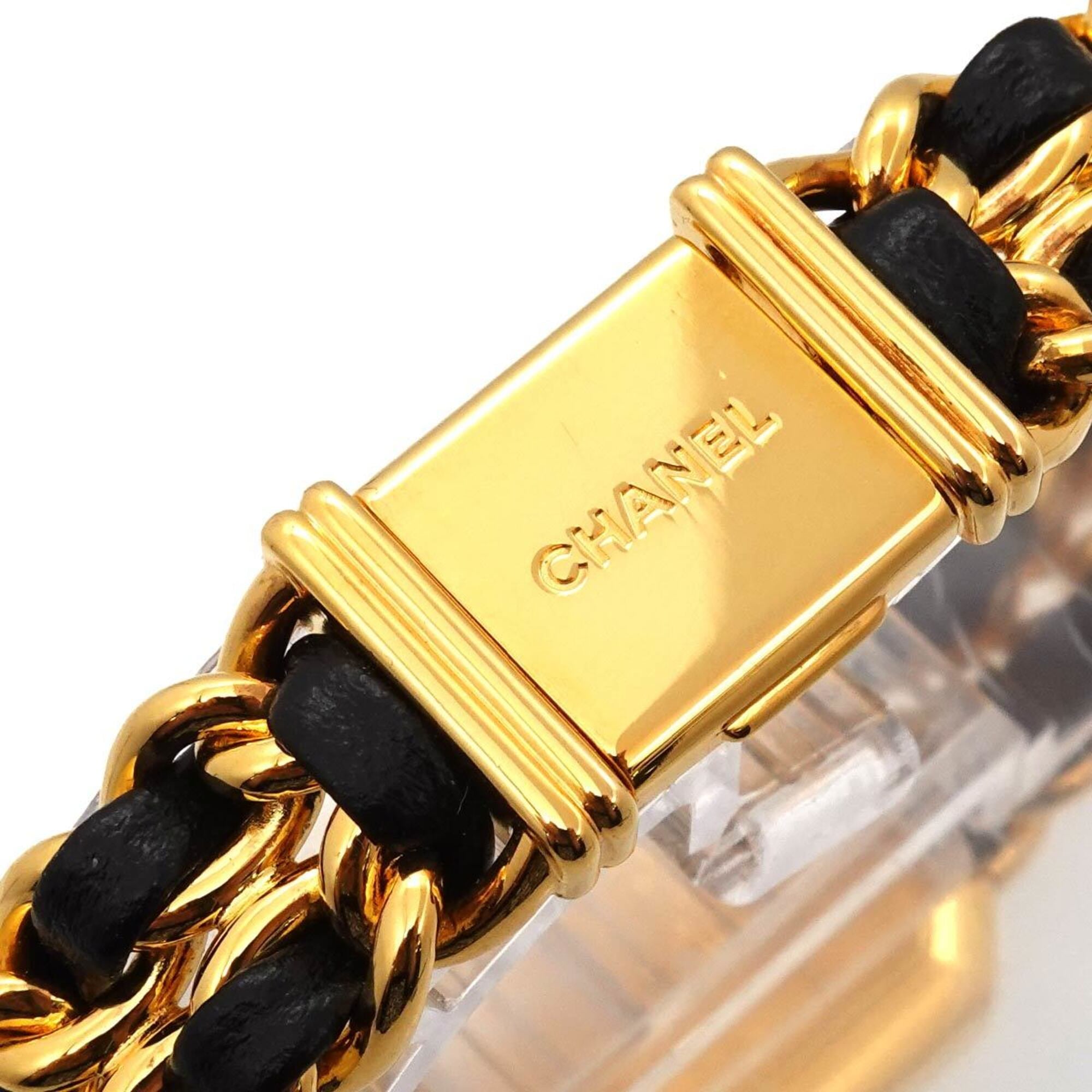 Chanel Premiere Large Size H0001 Women's Watch Black Gold Quartz