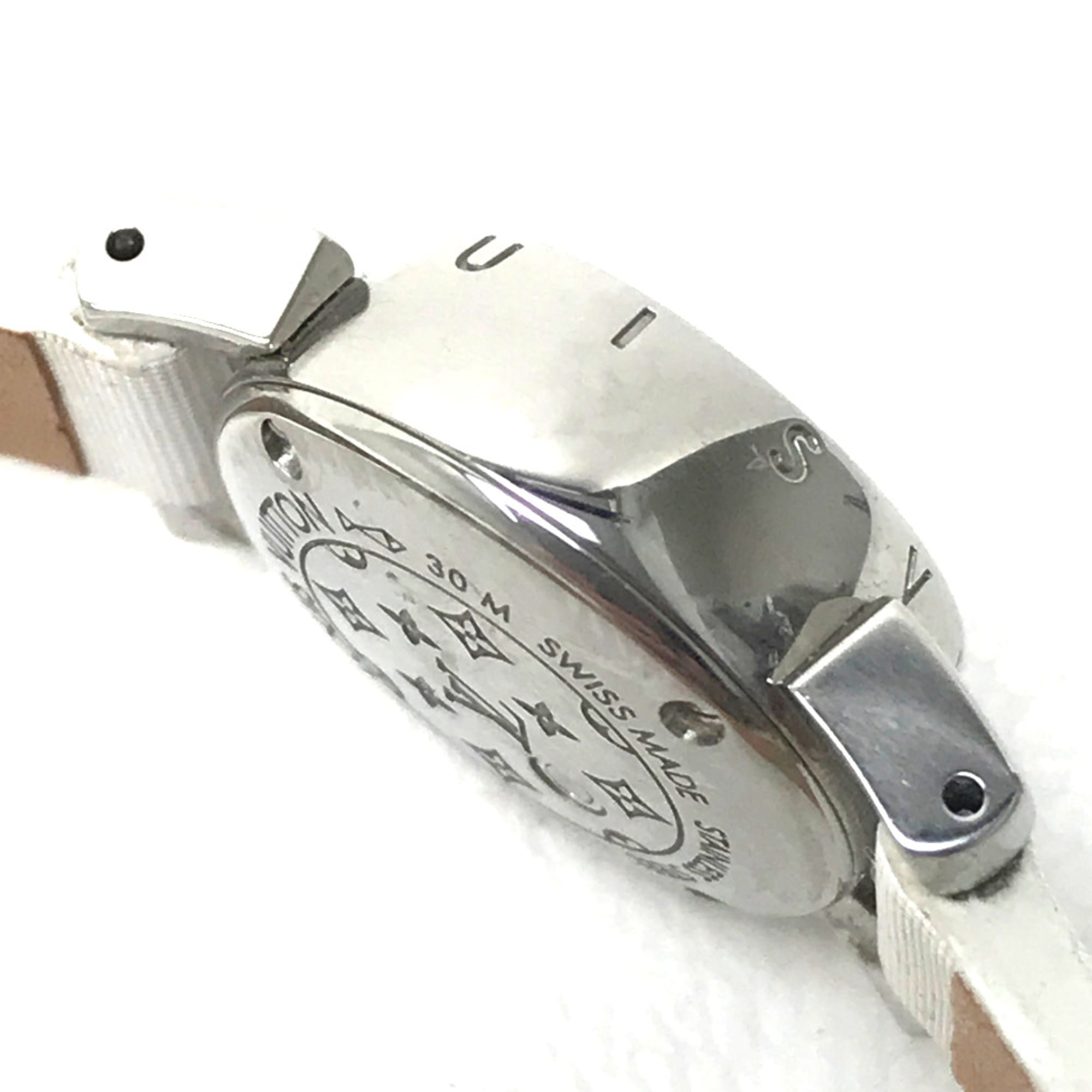 Louis Vuitton Q151P Armbanduhr „Rug Diamond Quarz Rosa auf Weiß Grund