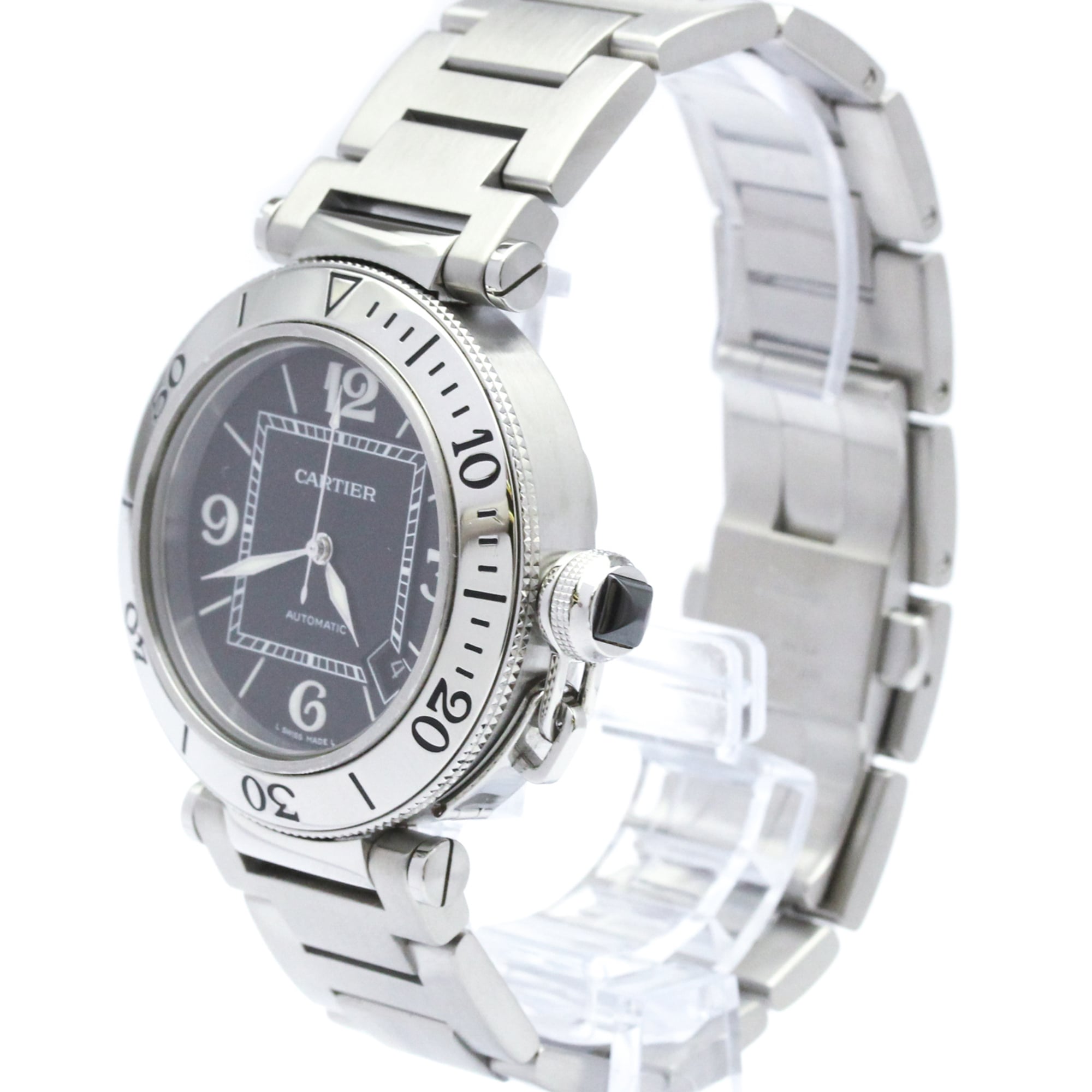 Cartier Pasha Seatimer W31077M7 Black Dial 40mm Watch