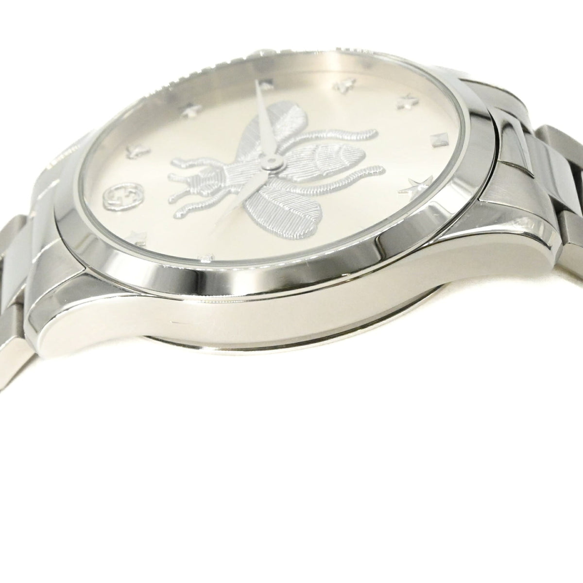 Gucci G-Timeless Bee 126.4 Silver Dial 38mm Watch