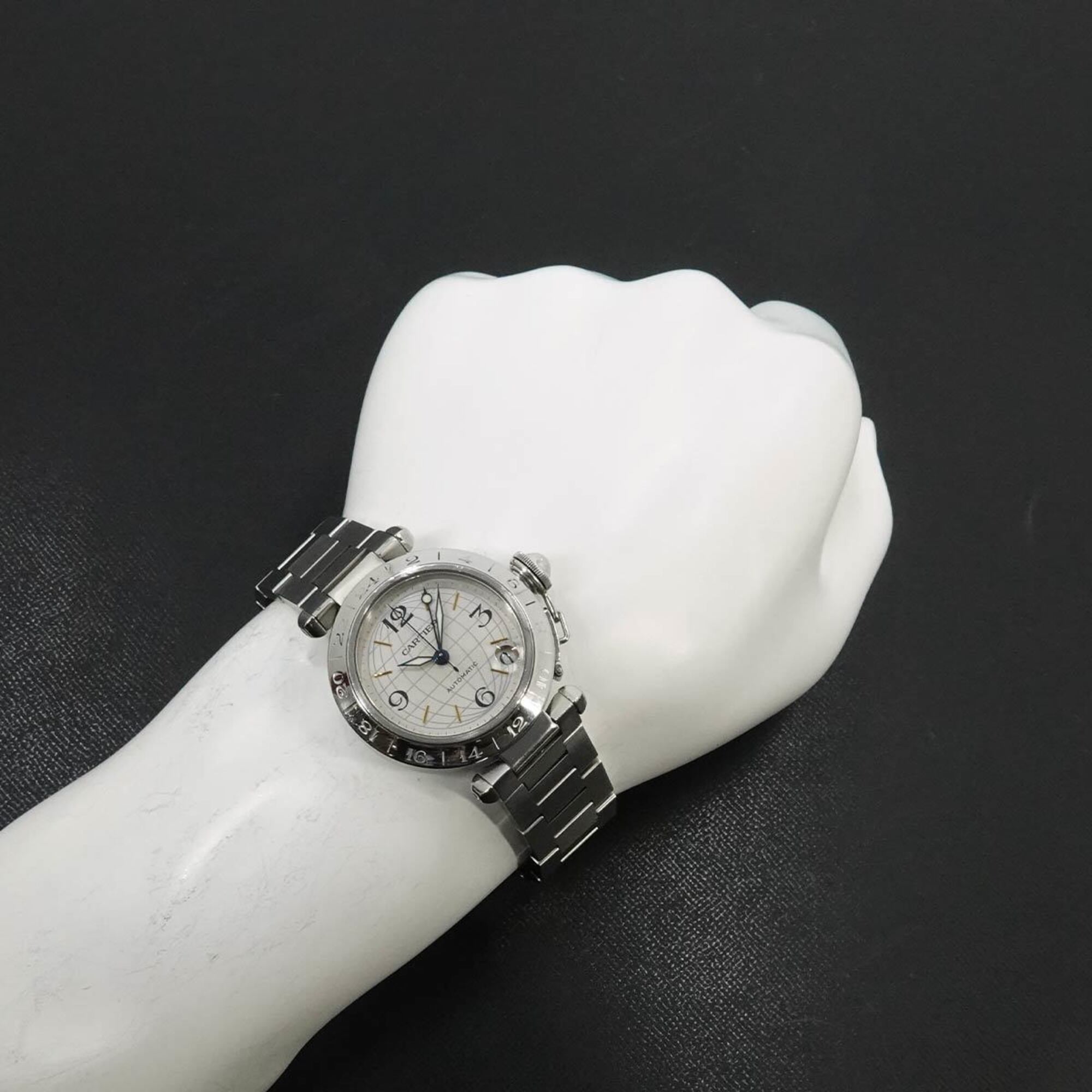 Cartier Pasha C Meridian GMT W31078M7 Boys' Date Silver Automatic Movement