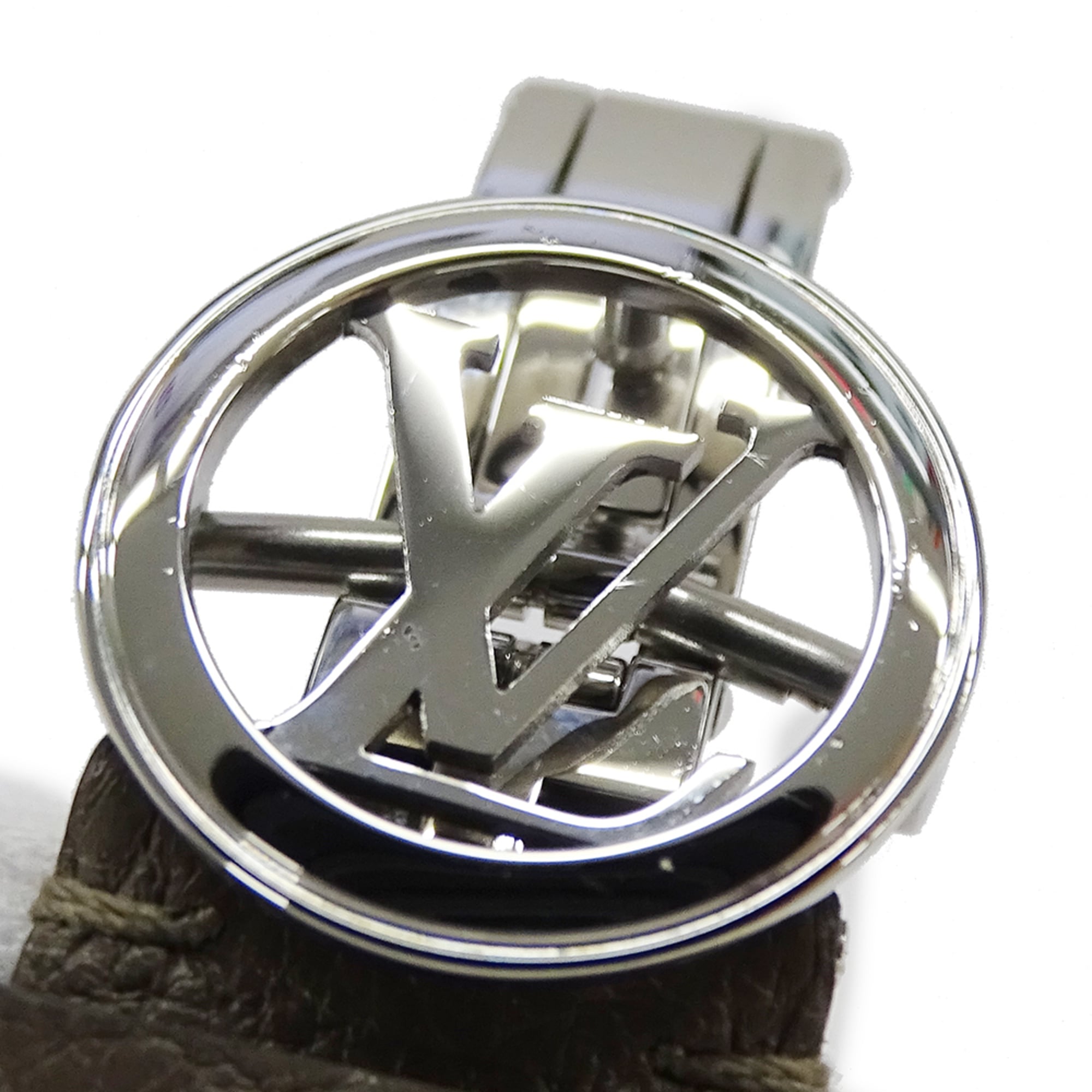 Louis Vuitton LOUIS VUITTON Montre Pour Hommes Modèle Fifty Five Automatique AT Acier inoxydable SS Cuir Q6G20 Rond