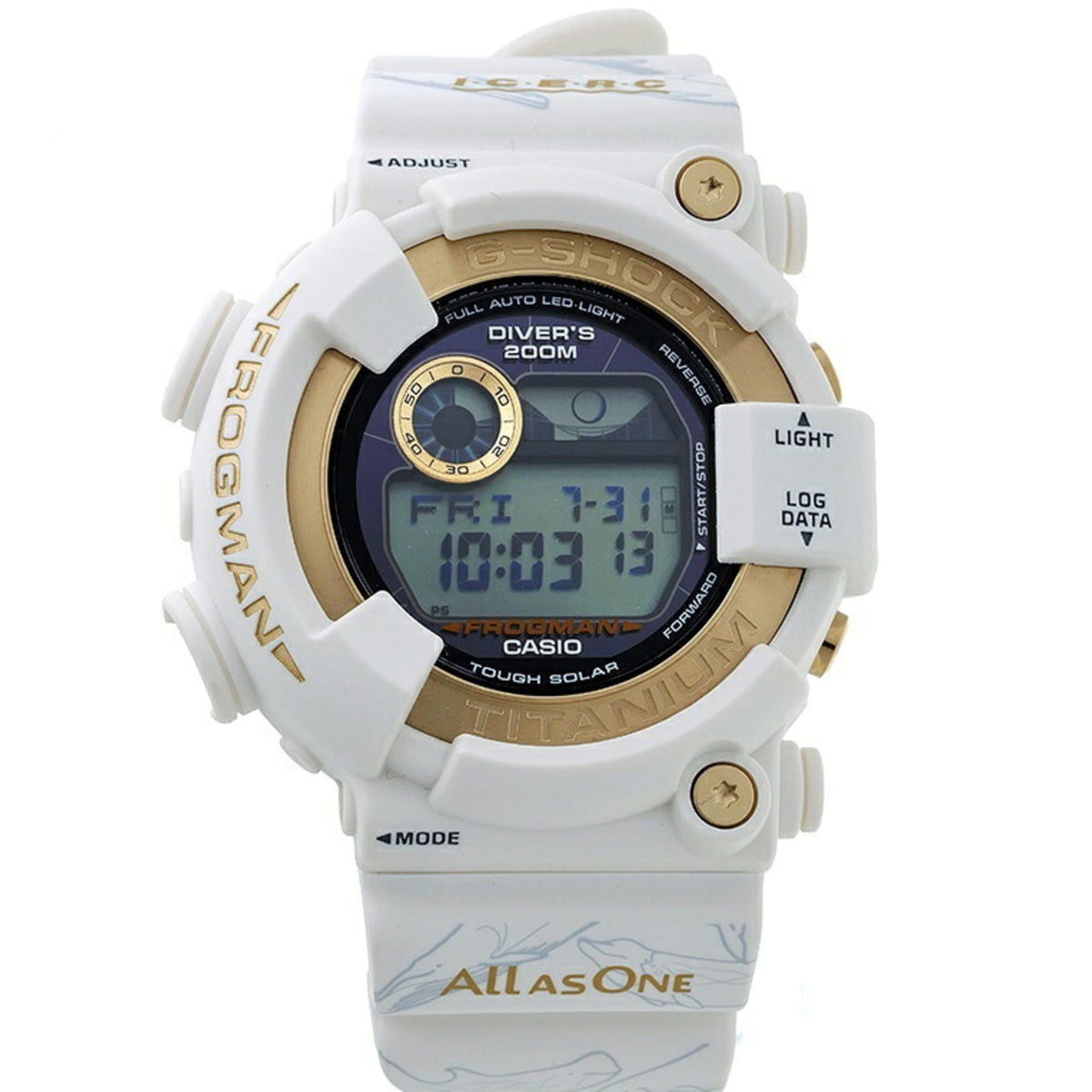 Casio G-SHOCK MASTER-OF-G Frogman ICERC Japan Kooperationsmodell GW-8201K-7JR Schwarz, goldenes Zifferblatt, 50 mm Uhr