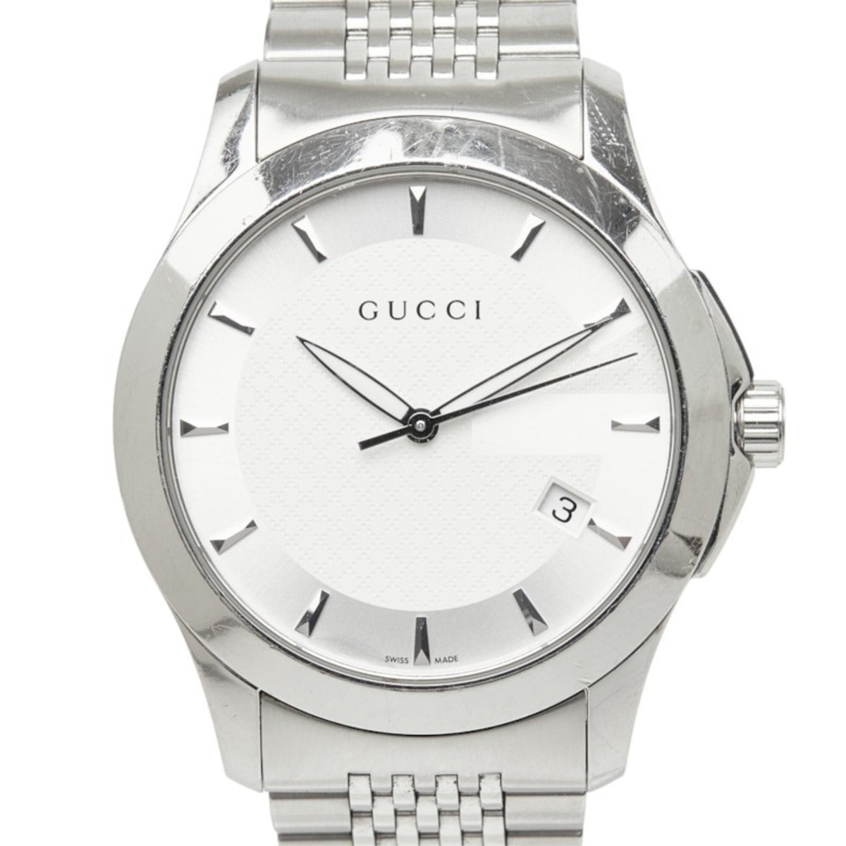 Gucci G-Timeless 126.4 horloge met witte wijzerplaat, 38 mm
