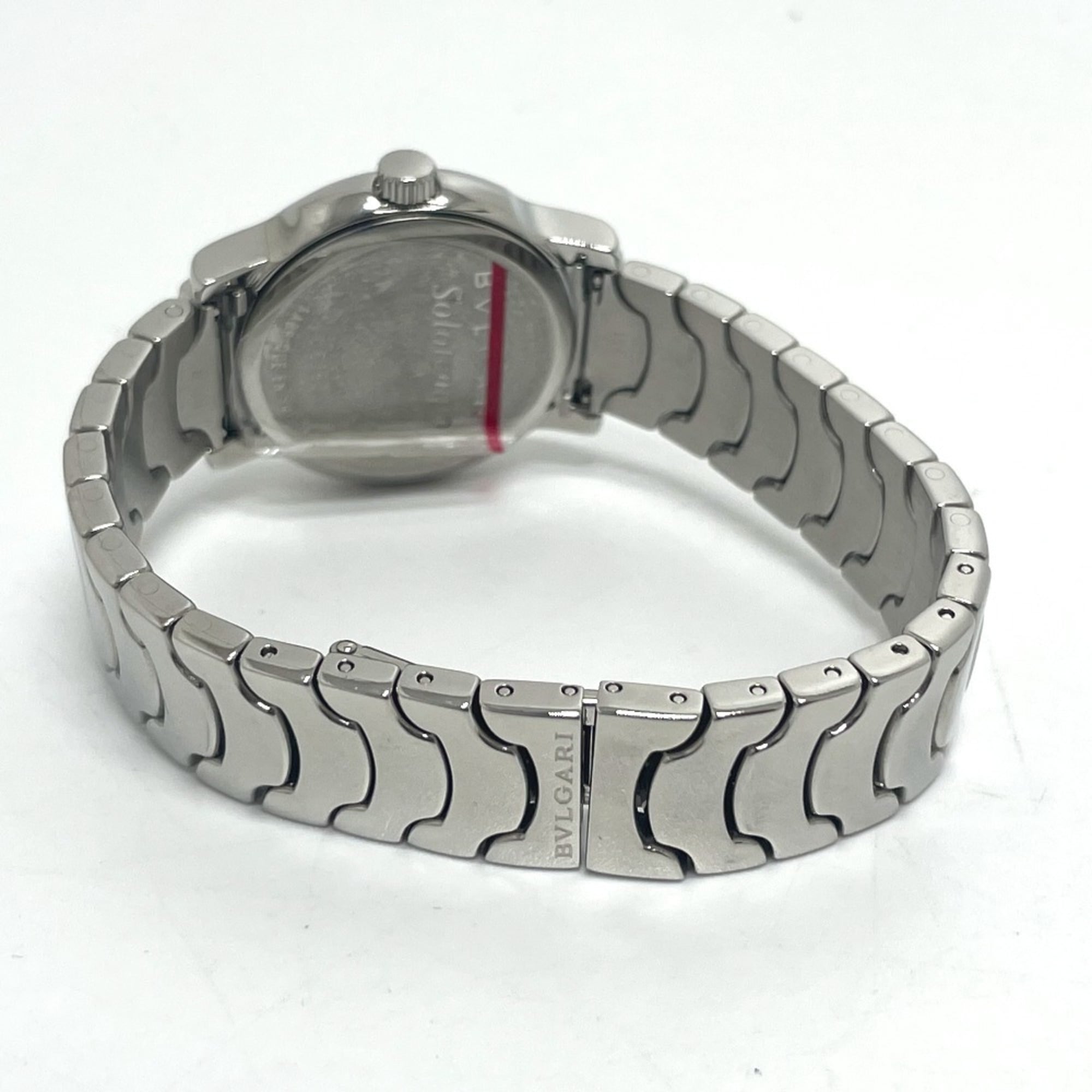 BVLGARI ST29S Solotempo Quarz-Uhr Datum, Edelstahl, Damenuhr, Silber