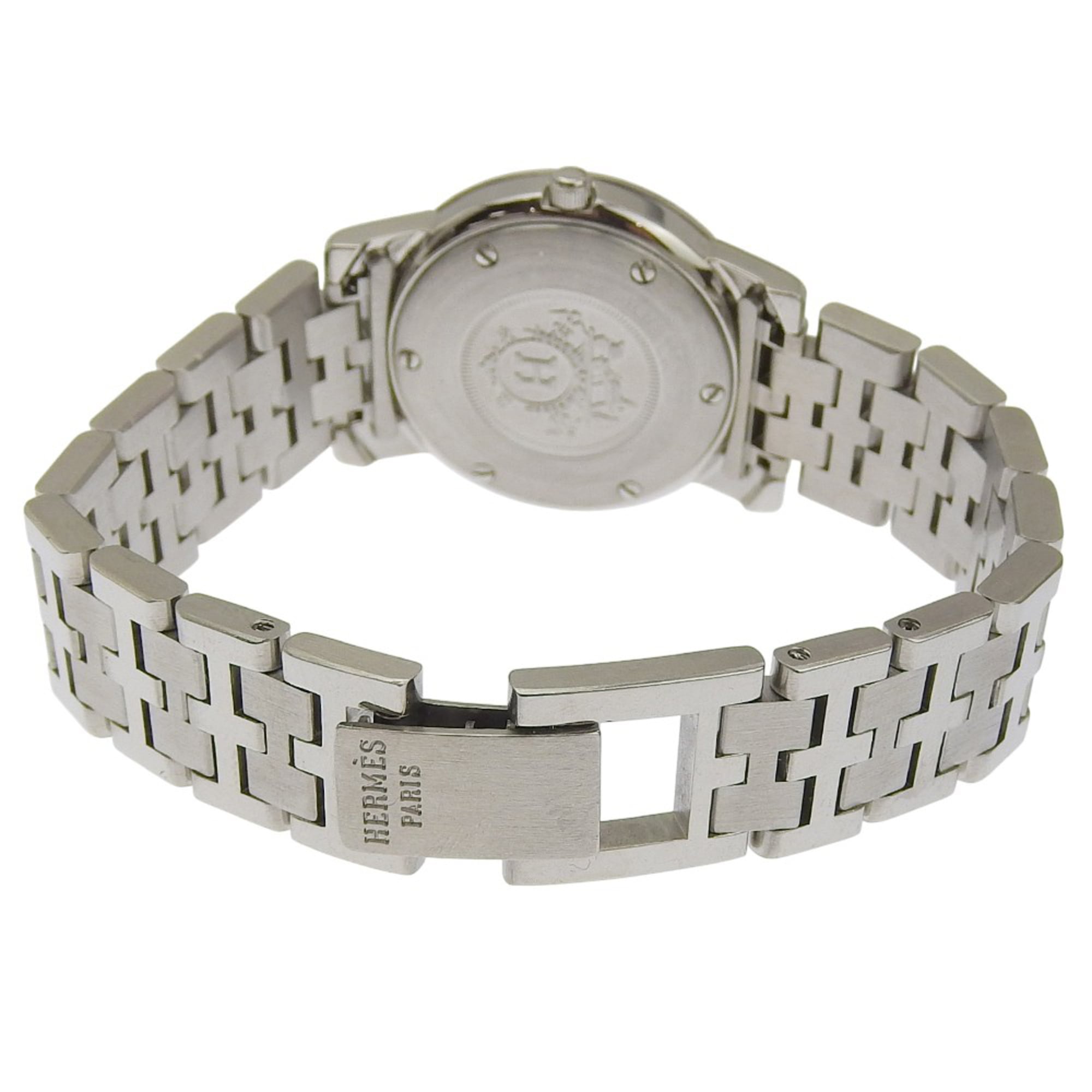 Hermès Carrick dameshorloge van roestvrij staal met quartz-uurwerk, analoog display en witte wijzerplaat