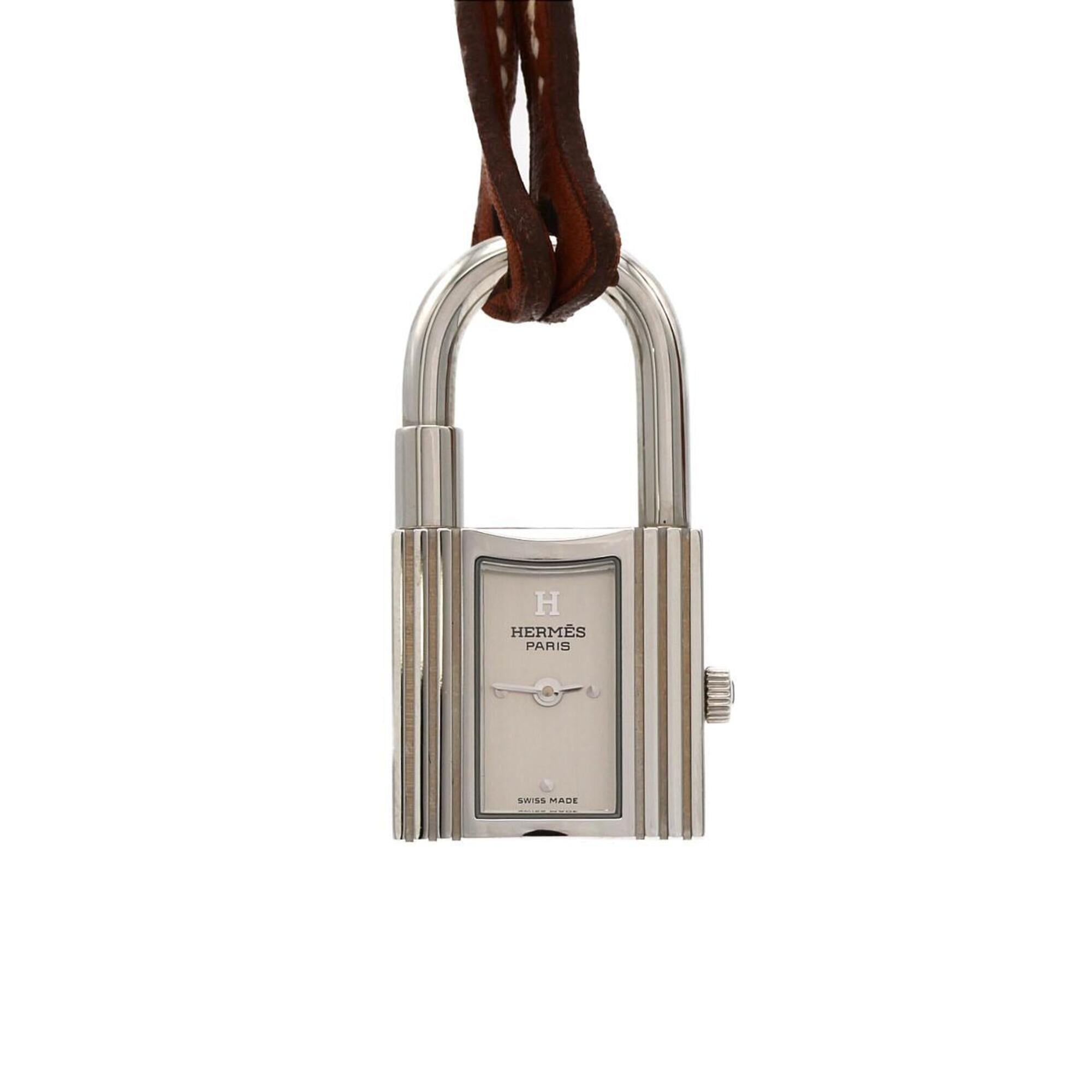 Montre Hermès Kelly Clochette KE1.210, cadran argenté, 20 mm