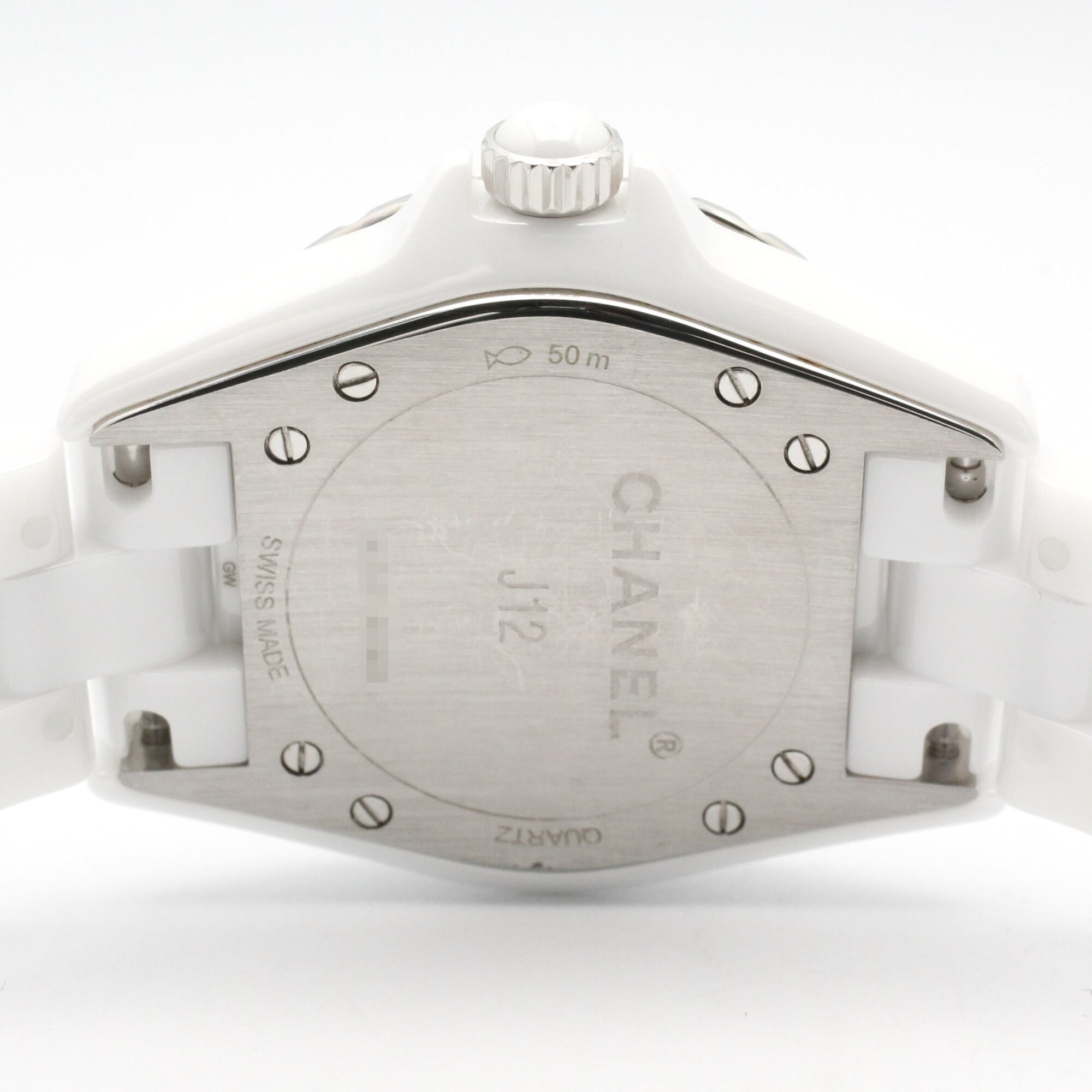 Chanel J12 Diamond Bezel 8-Diamond Ceramic Diamond Ladies White H3110