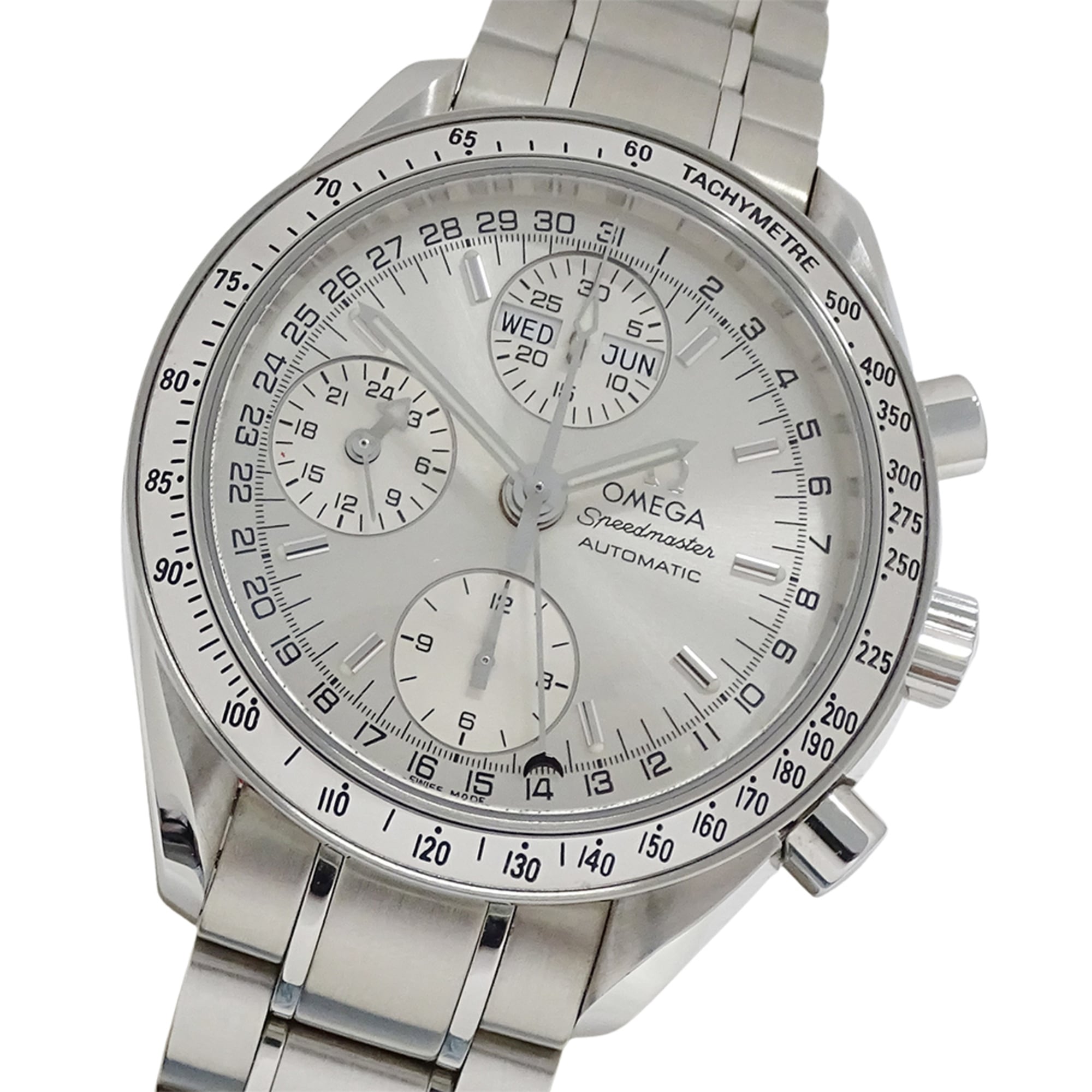 Omega Speedmaster 3523.30 Men's Watch, Brand Name, Triple Calendar, Automatic Winding, Stainless Steel (SS), Silver