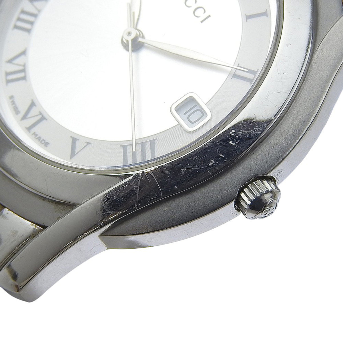 Gucci G-Class Watch 5500M Stainless Steel Quartz Analog Silver Dial Men's