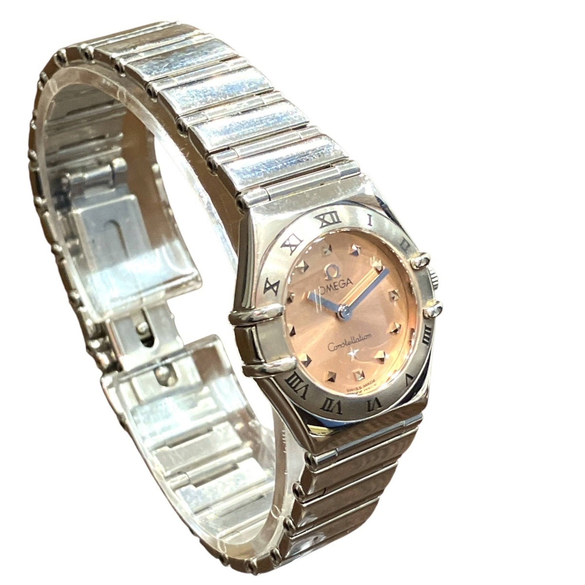 Omega Constellation Mini My Choice Watch, Total Weight 42g, Stainless Steel, Quartz, Pink Dial, 1561.61
