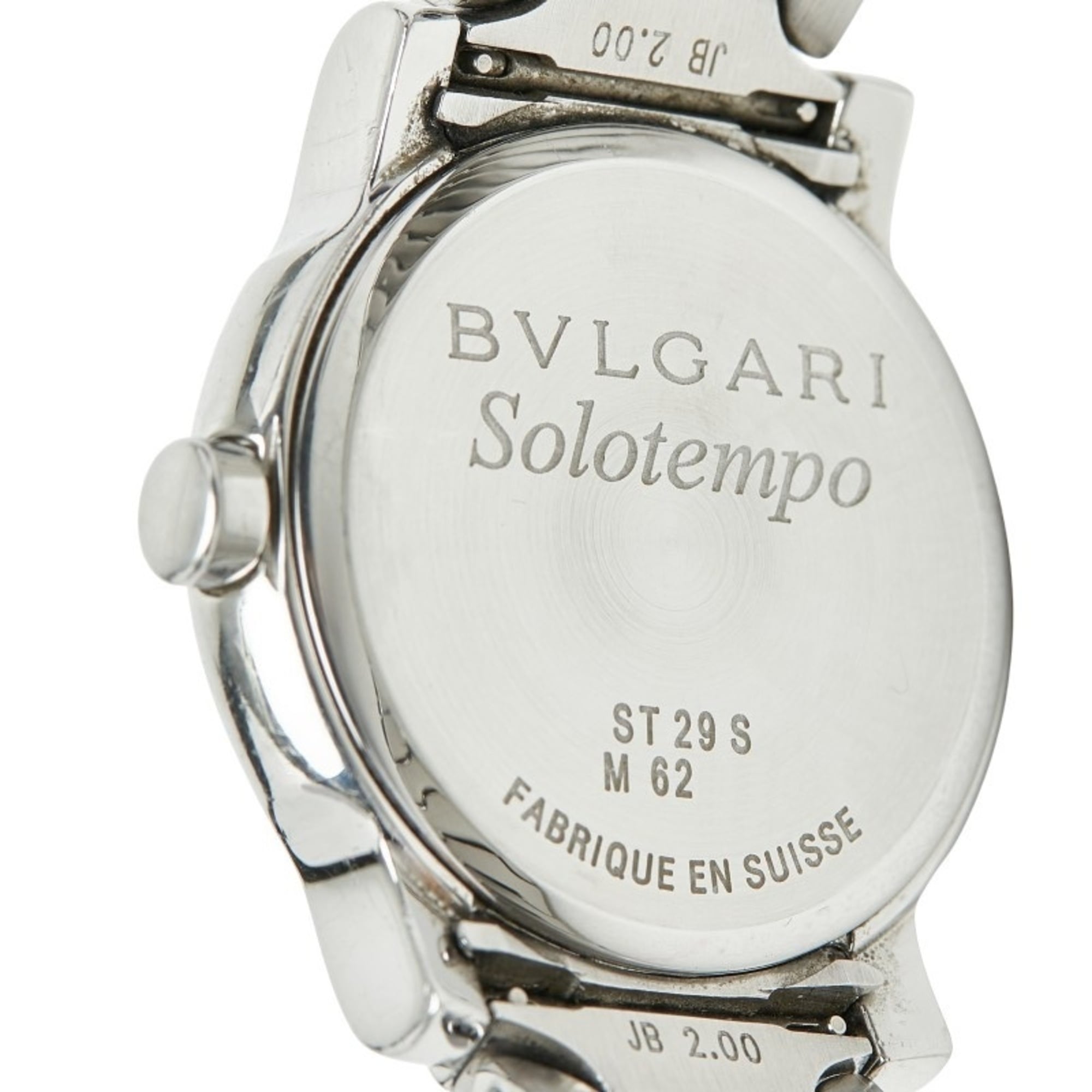 Montre Quartz Bulgari Solotempo ST29S, cadran Blanc, acier inoxydable, pour femme, BVLGARI