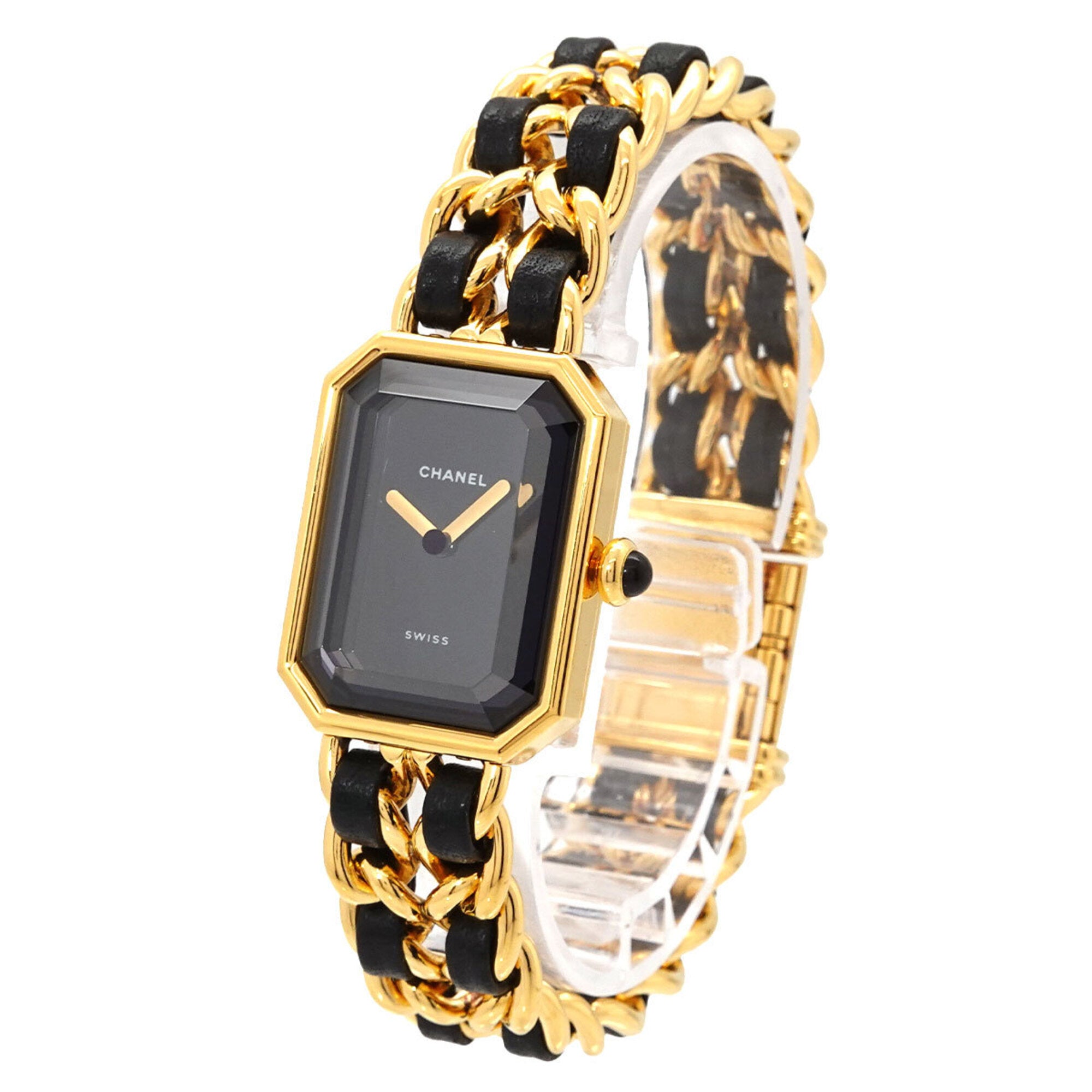 Chanel Premiere Large Size H0001 Women's Watch Black Gold Quartz