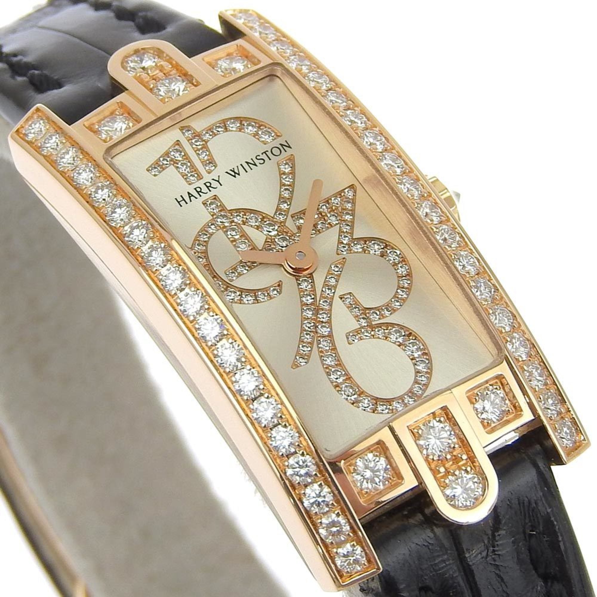 Harry Winston HARRY WINSTON Avenue C AVCQHM16 Silber Zifferblatt, Zifferblatt und Lünette mit DiamantenQuarz