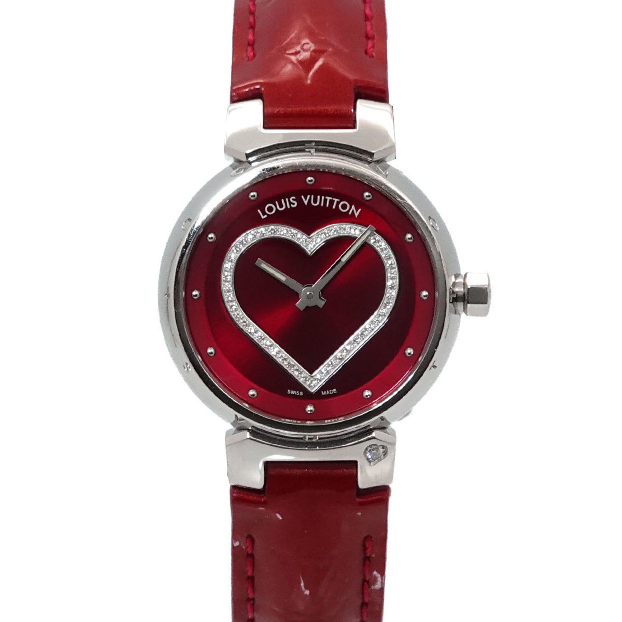 Louis Vuitton Tambour W Tour Q121Z Diamond Ladies Watch Heart Red Quartz
