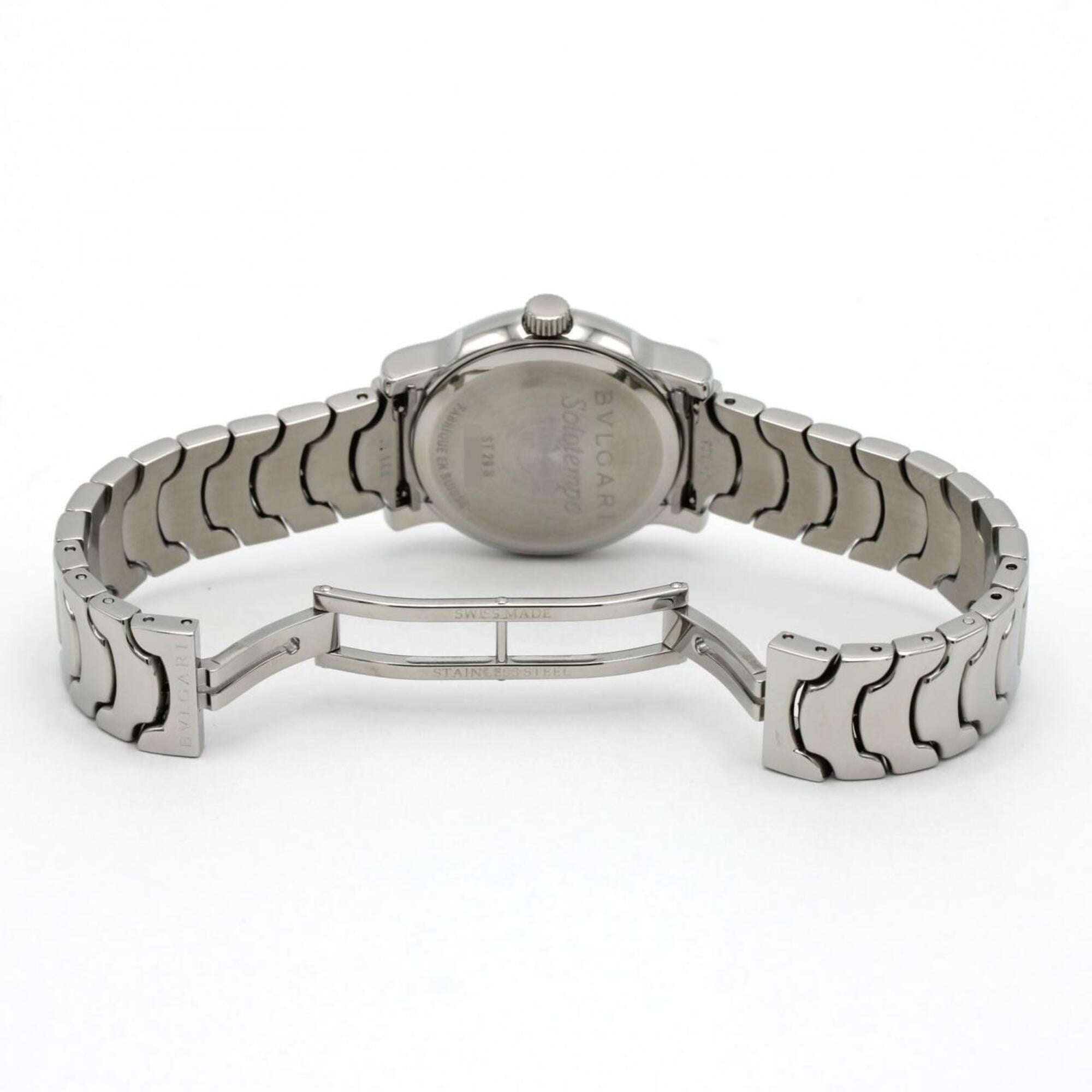 Montre Bulgari Solotempo ST29S ST29BSSD en acier inoxydable Quartz