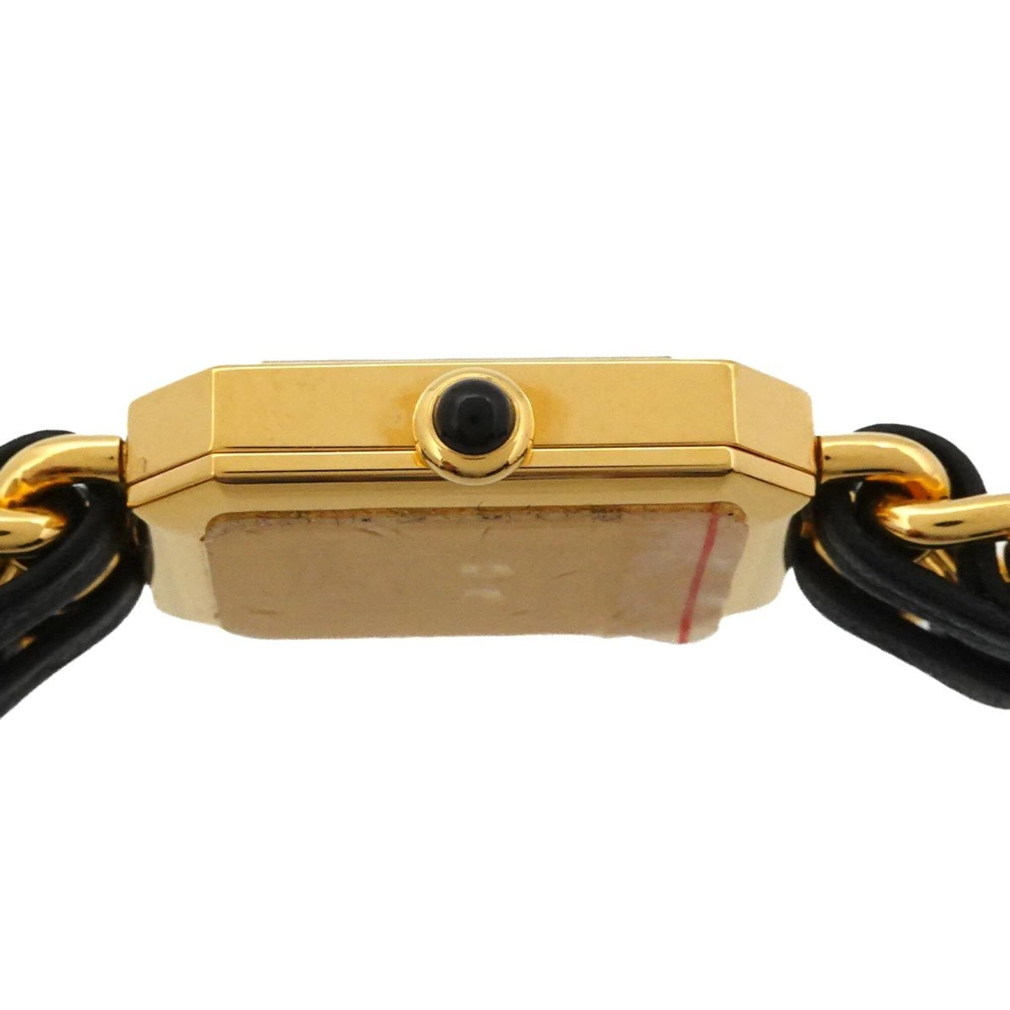 Chanel Premiere Large Size H0001 Wo Black Gold Quartz