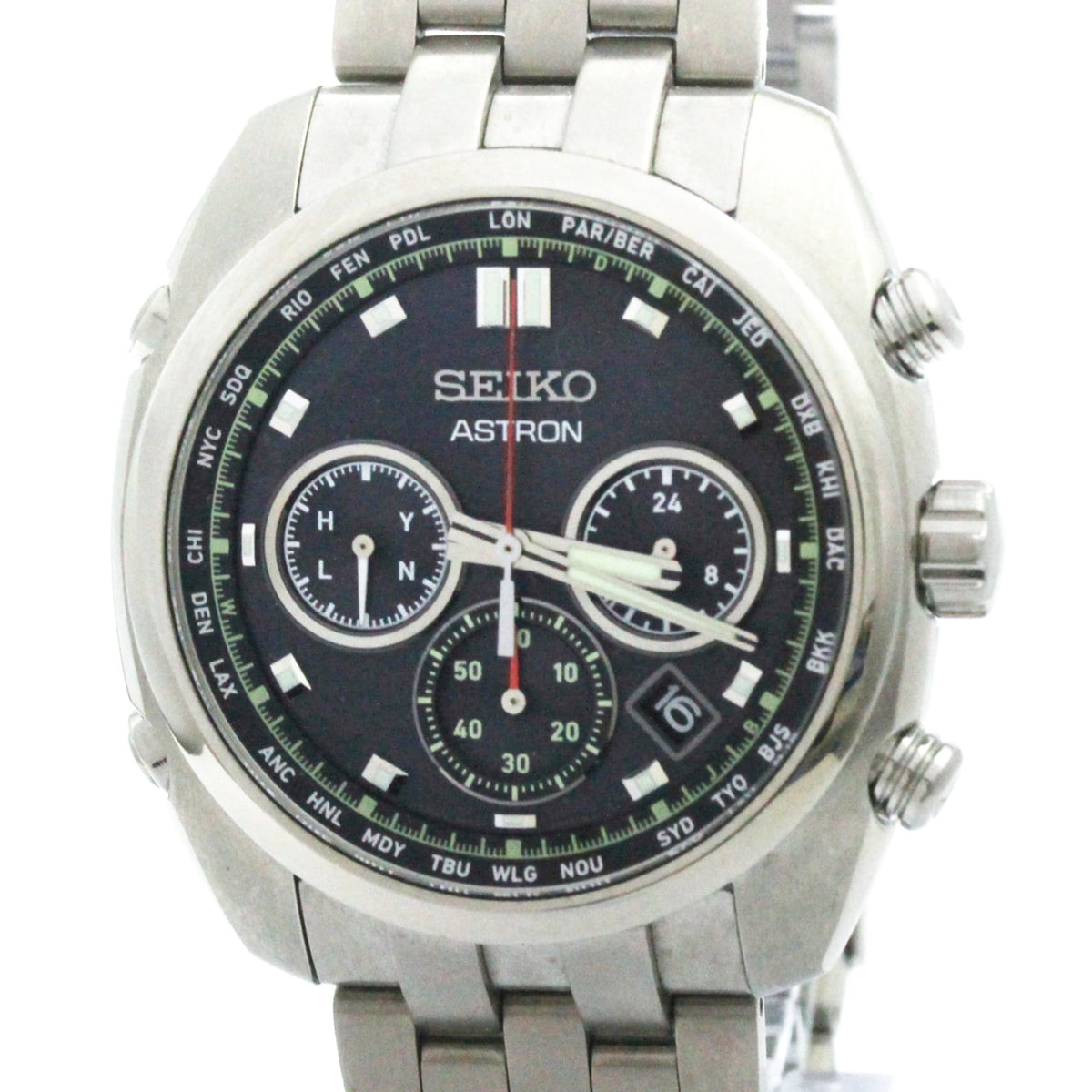 Seiko Astron SBXY027 (8B92-0BB0) horloge met zwarte wijzerplaat, 41 mm