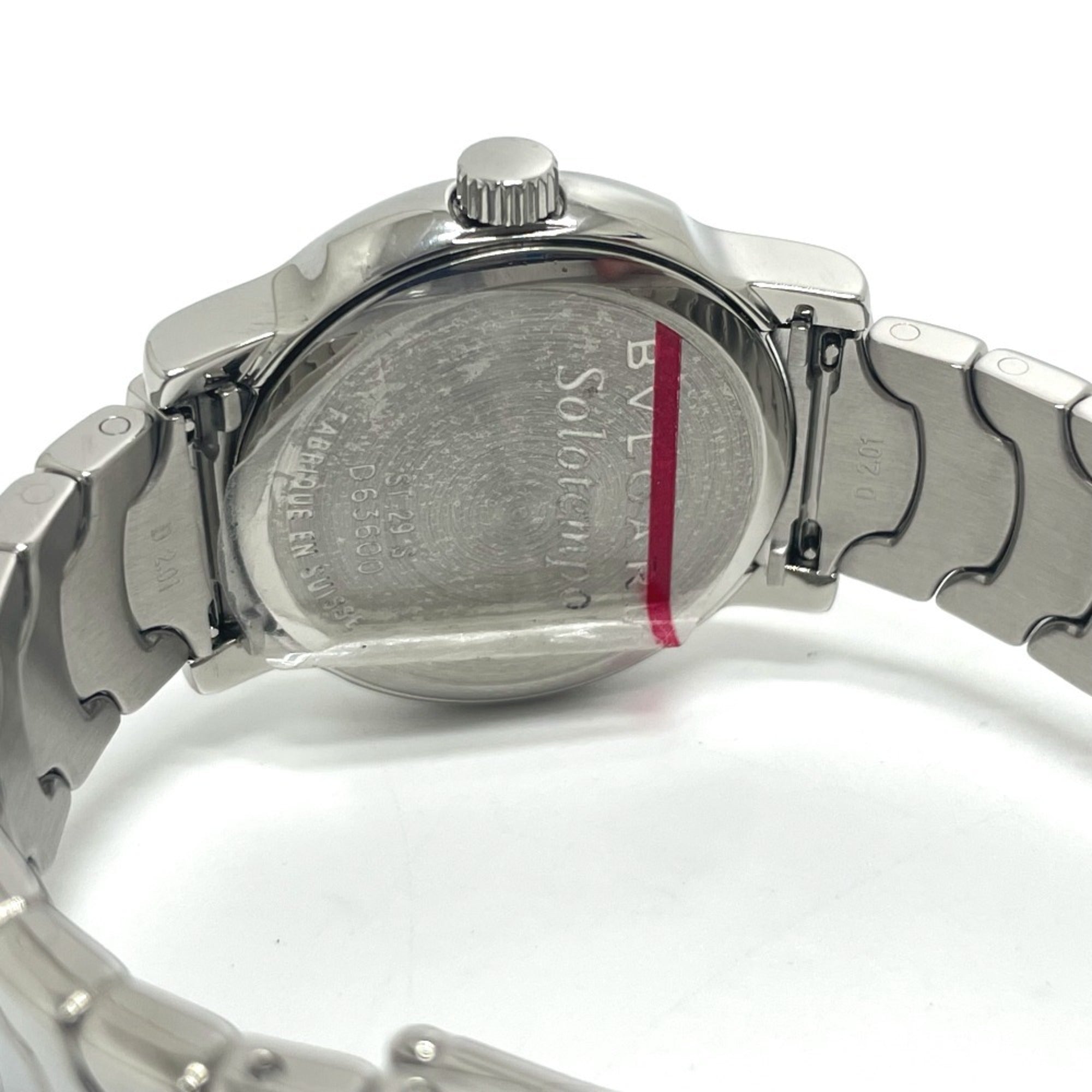 BVLGARI ST29S Solotempo Quarz-Uhr Datum, Edelstahl, Damenuhr, Silber