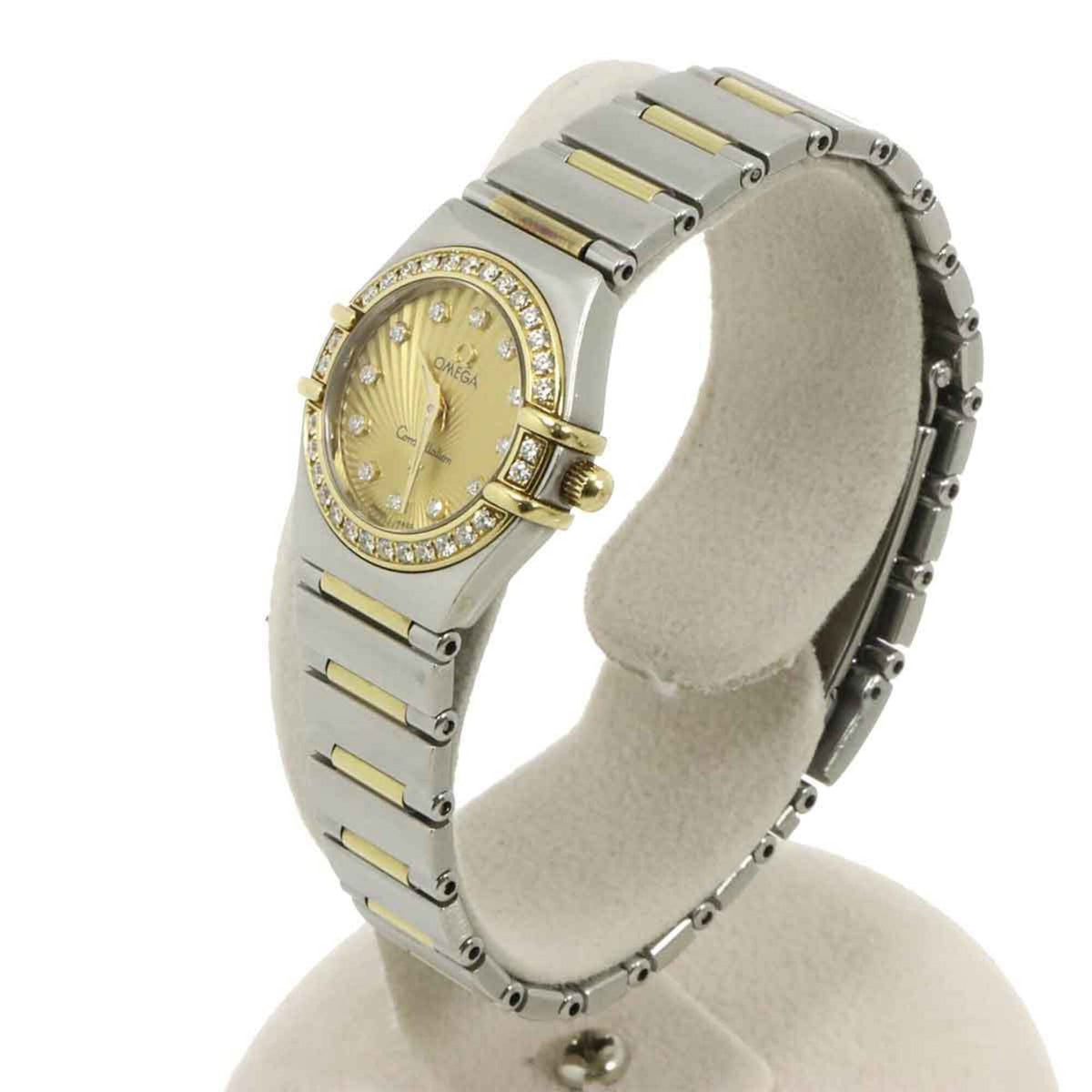 Omega Constellation Mini 111 25 23 60 55 002 Horloge met gouden wijzerplaat, 23 mm