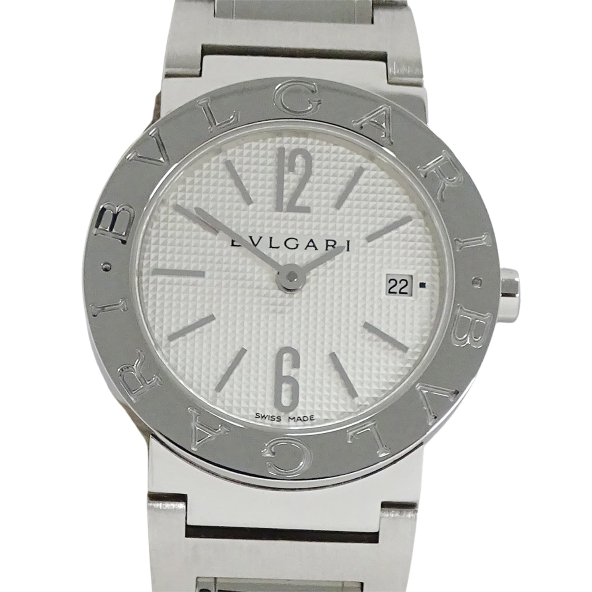 Bvlgari Bulgari BVLGARI BB26SS horloge met witte wijzerplaat, 26 mm
