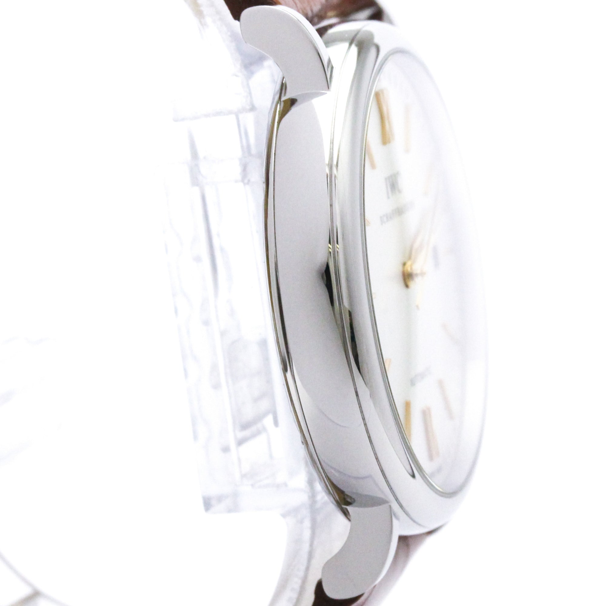 IWC Portofino stalen herenhorloge met leren band en automatisch uurwerk IW356517