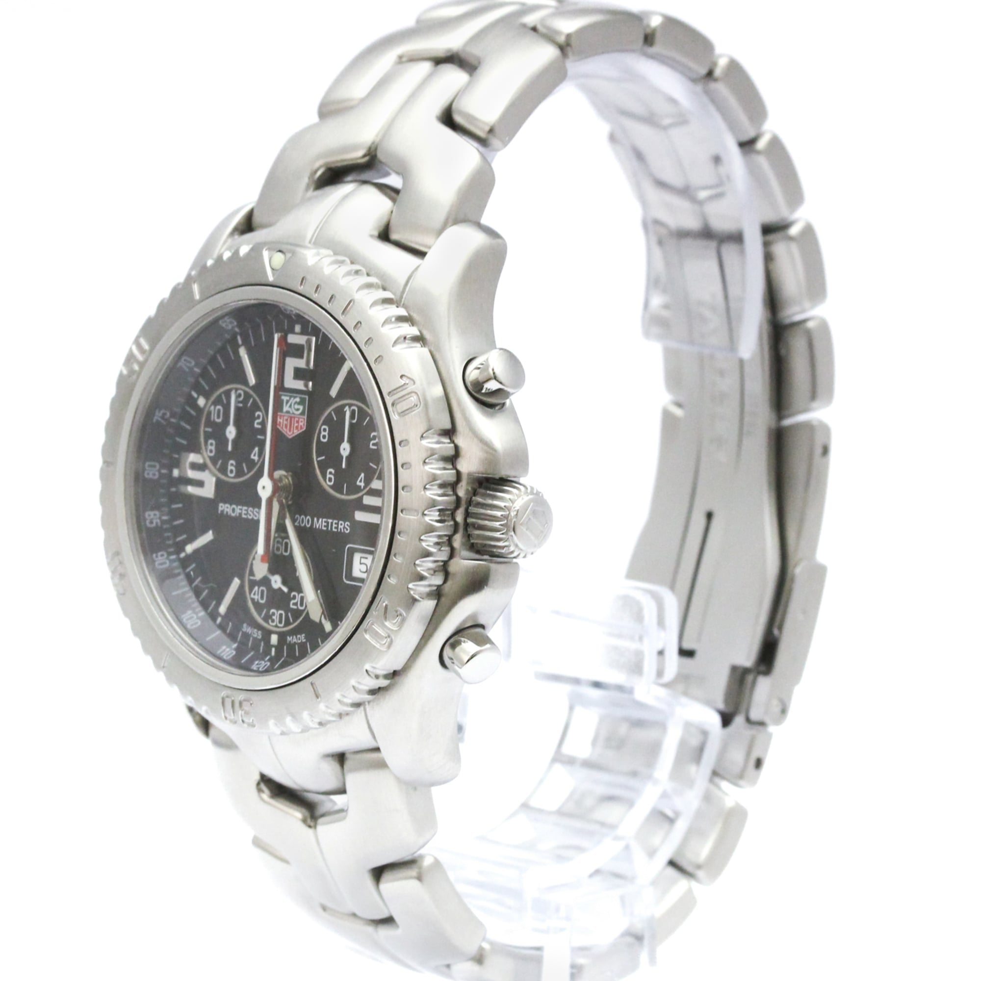 TAG HEUER Link Chronograph Jason Bourne Steel Watch CT1111 Polished