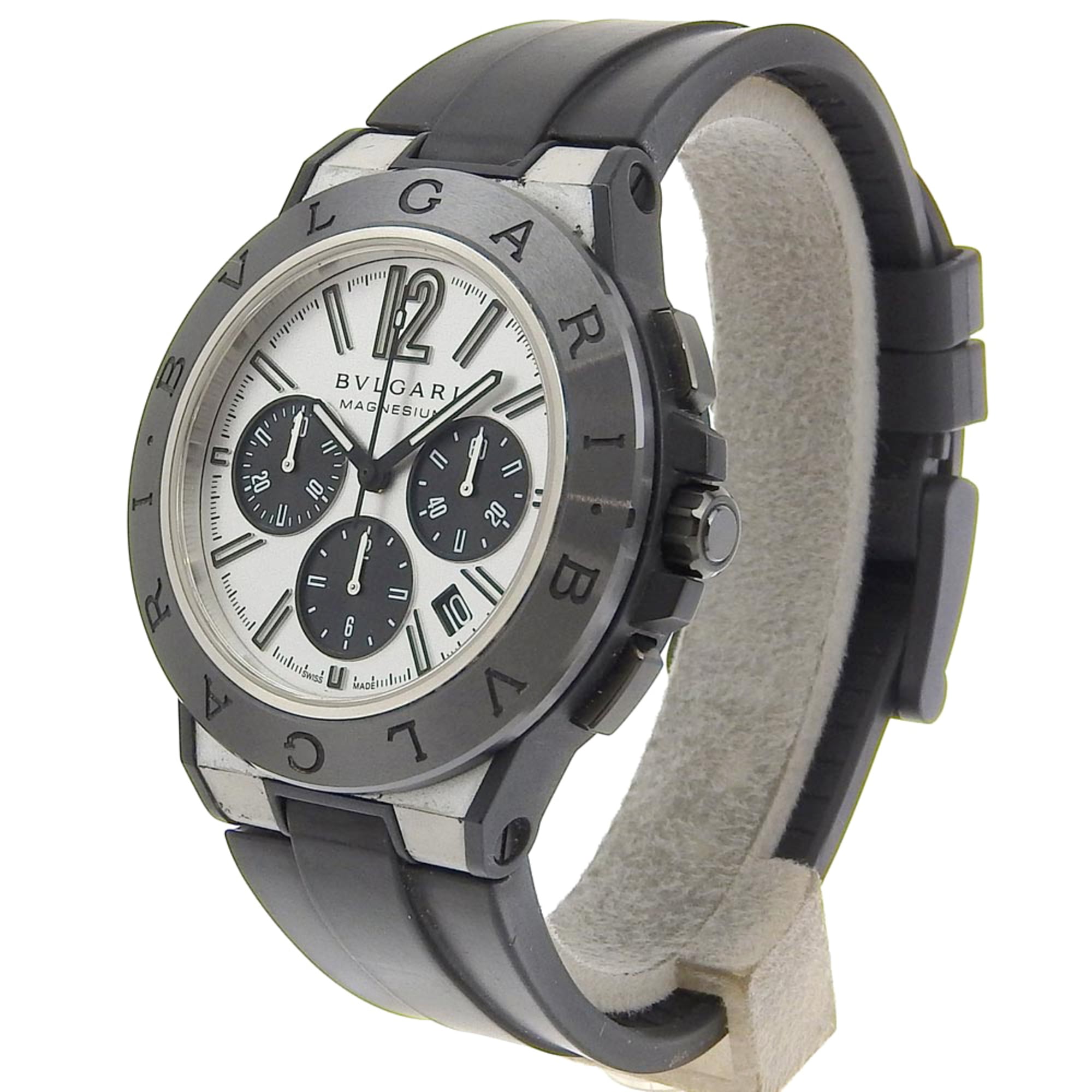 Bvlgari Diagono Magnesium Chronograph Watch DG42SMCCH, Rubber and Automatic with Silver Dial, Men's