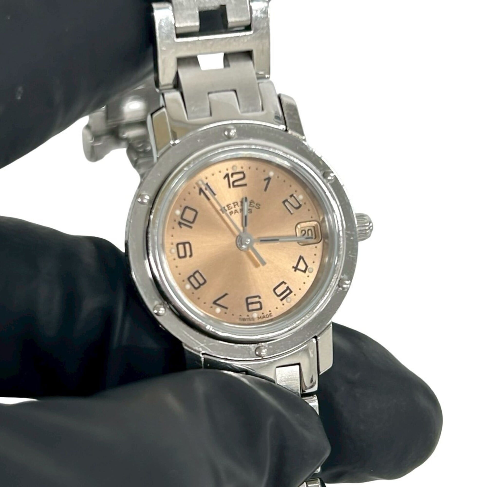 HERMES Clipper CL4.210 Stainless Steel Quartz Wrist Silver 32533