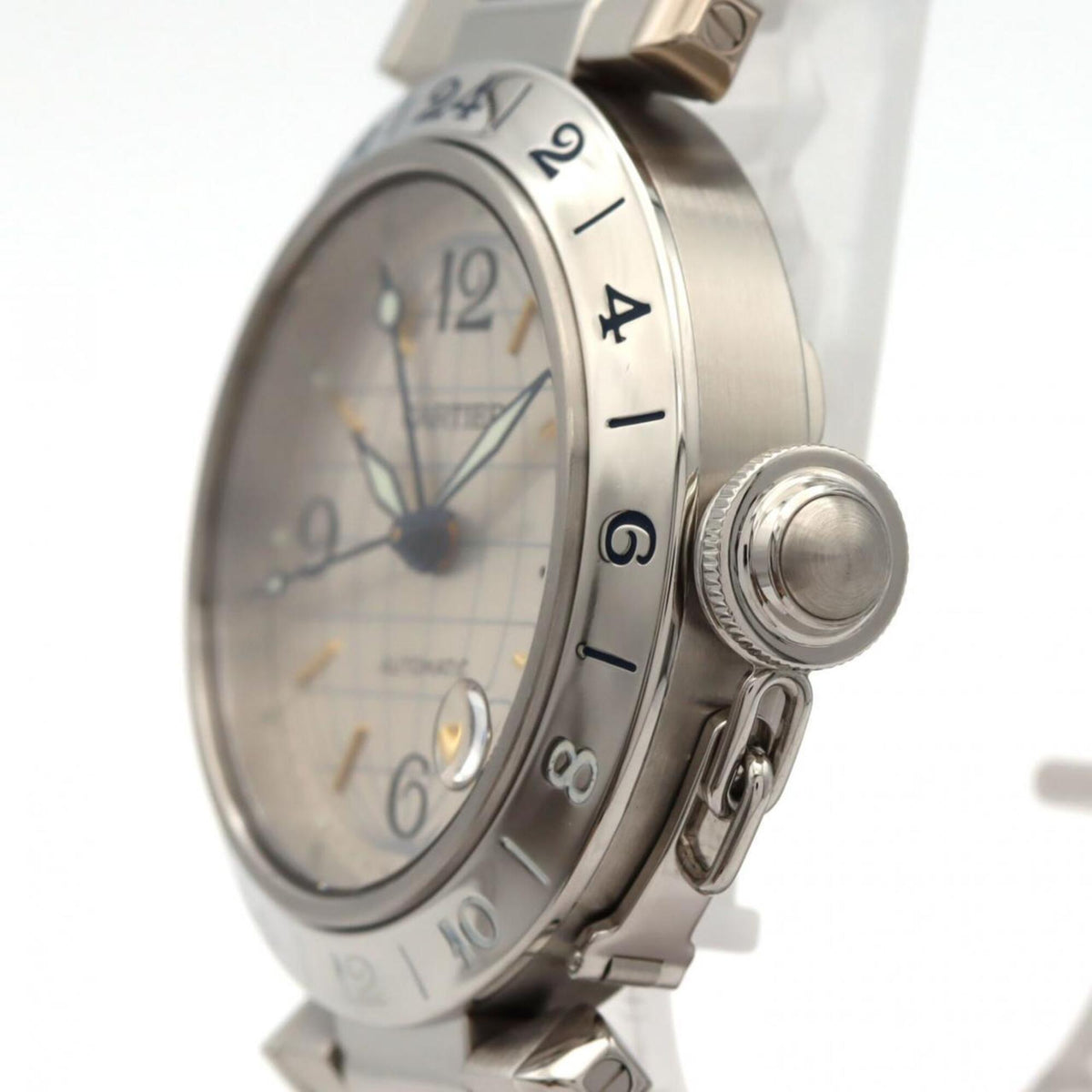 Cartier Pasha C GMT W31029M7 Silber Zifferblatt 35 mm Uhr