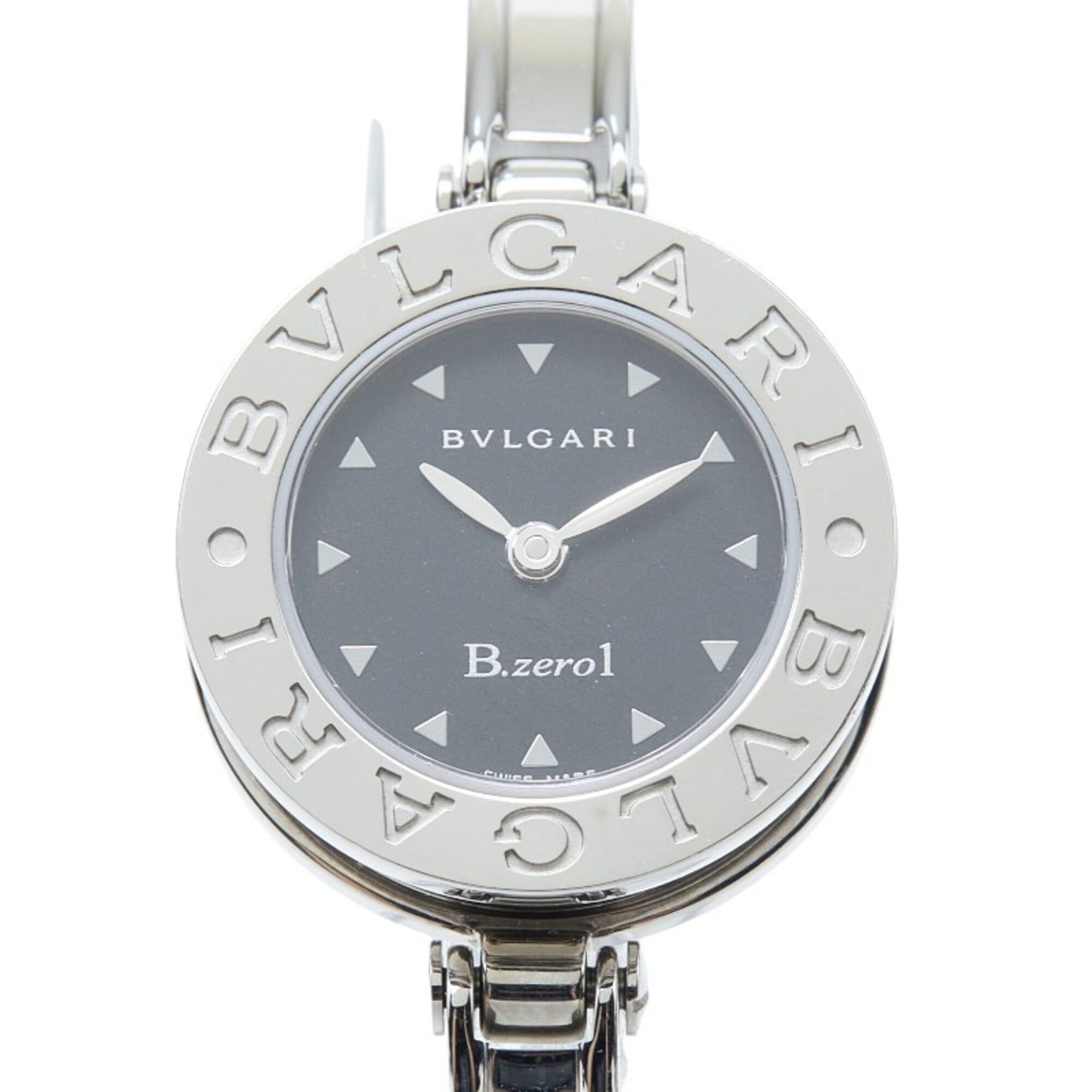 Bulgari B-ZERO1 Bangle Watch BZ22S Quartz Black Dial Stainless Steel Women's BVLGARI