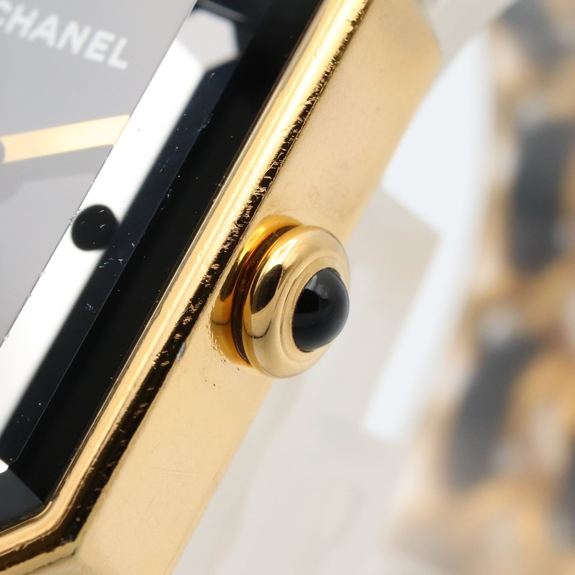 CHANEL Premiere Original Edition horloge, GP (verguld), leer, dames, zwart, H6951