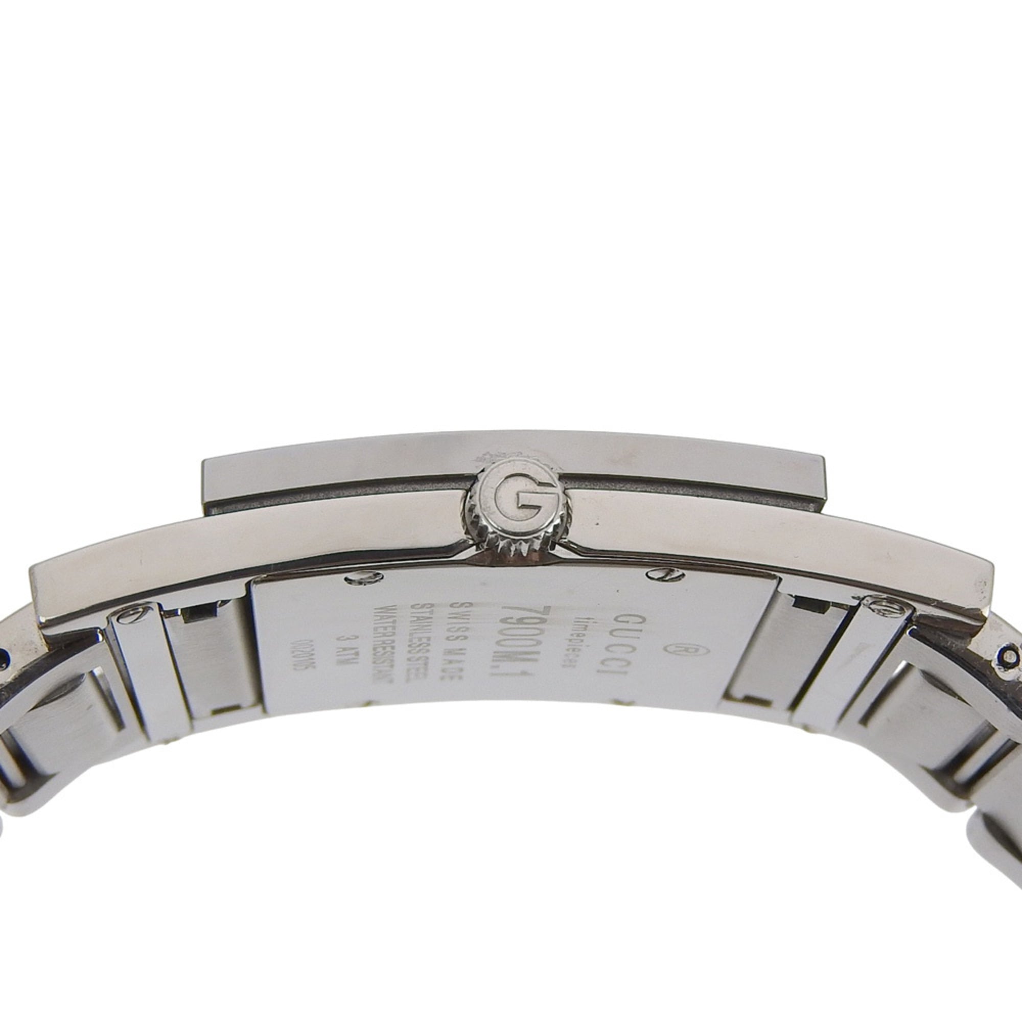 Gucci G Metro-horloge 7900M.1, roestvrij staal, quartz, analoog display, zwarte wijzerplaat, damesmodel