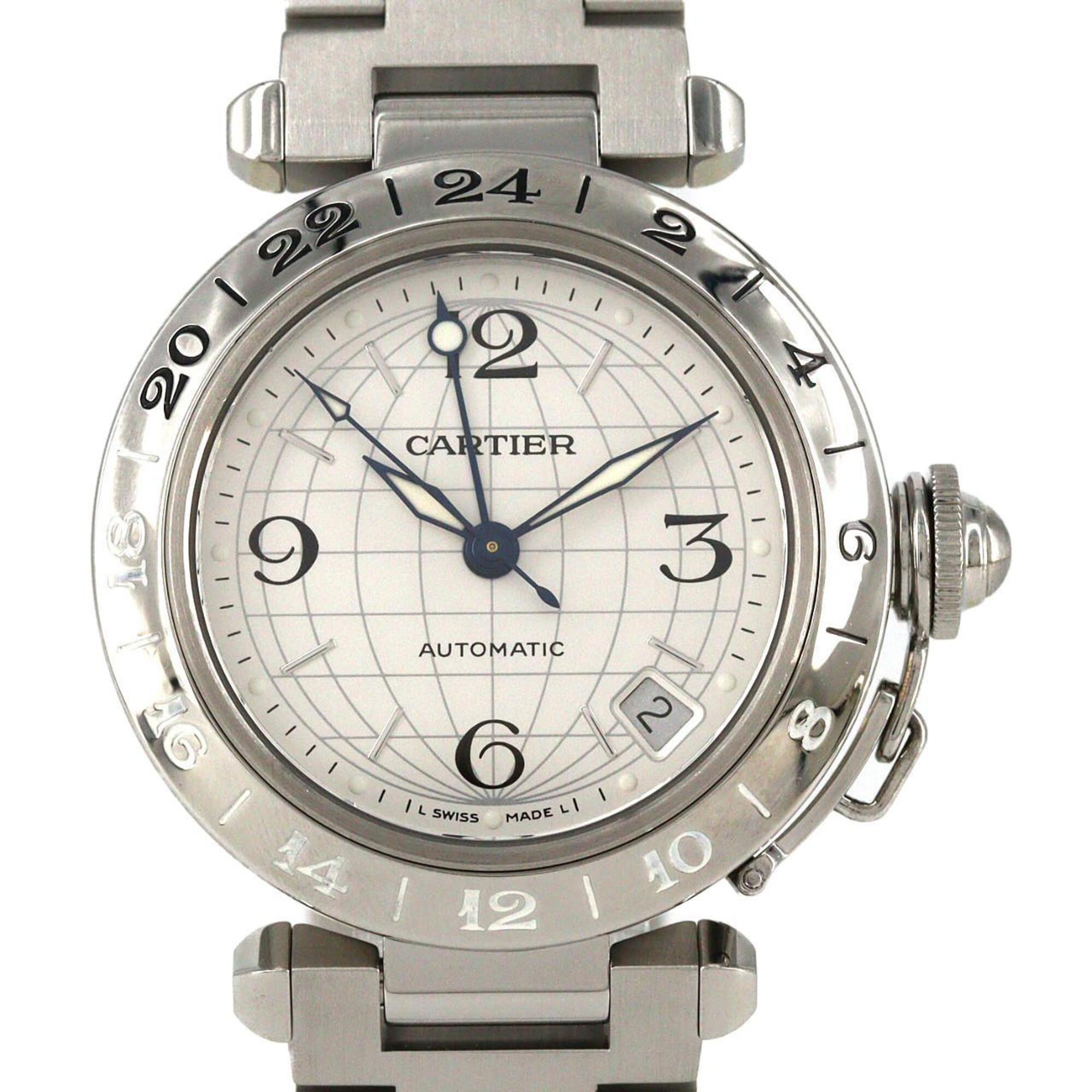 Cartier Pasha C GMT W31078M7 Silver Dial 35mm Watch