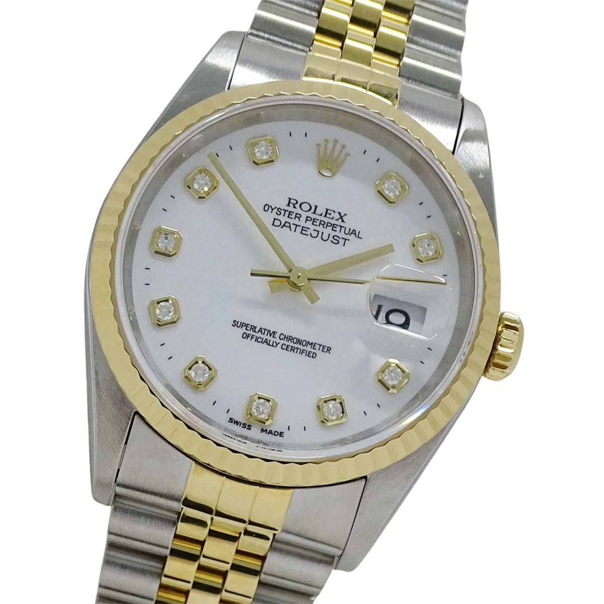 Rolex Datejust 16233G W Weiß Zifferblatt 35 mm Uhr