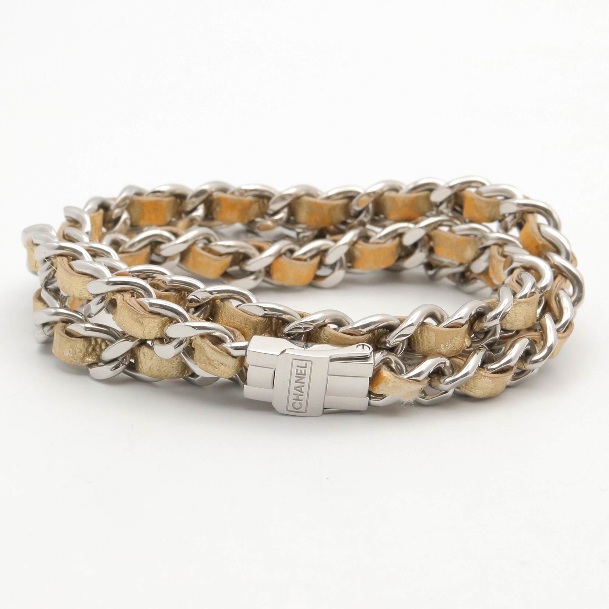 Chanel CHANEL Première Rock Stainless Steel Leather Strap Ladies Gold Tone Mirror Finish H5583