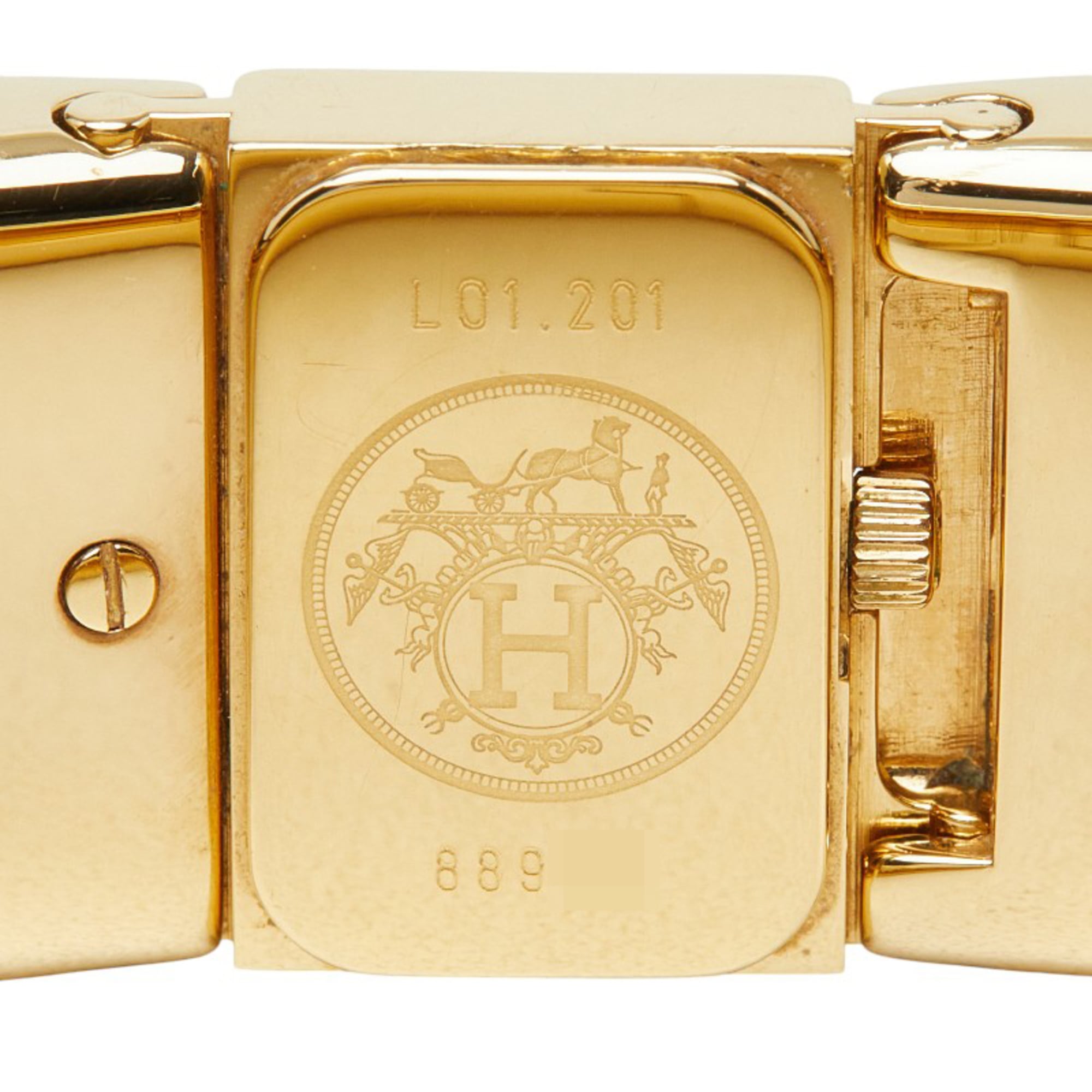 Hermes Loquet LO1.201 Gold Dial Gold plated 19mm Watch