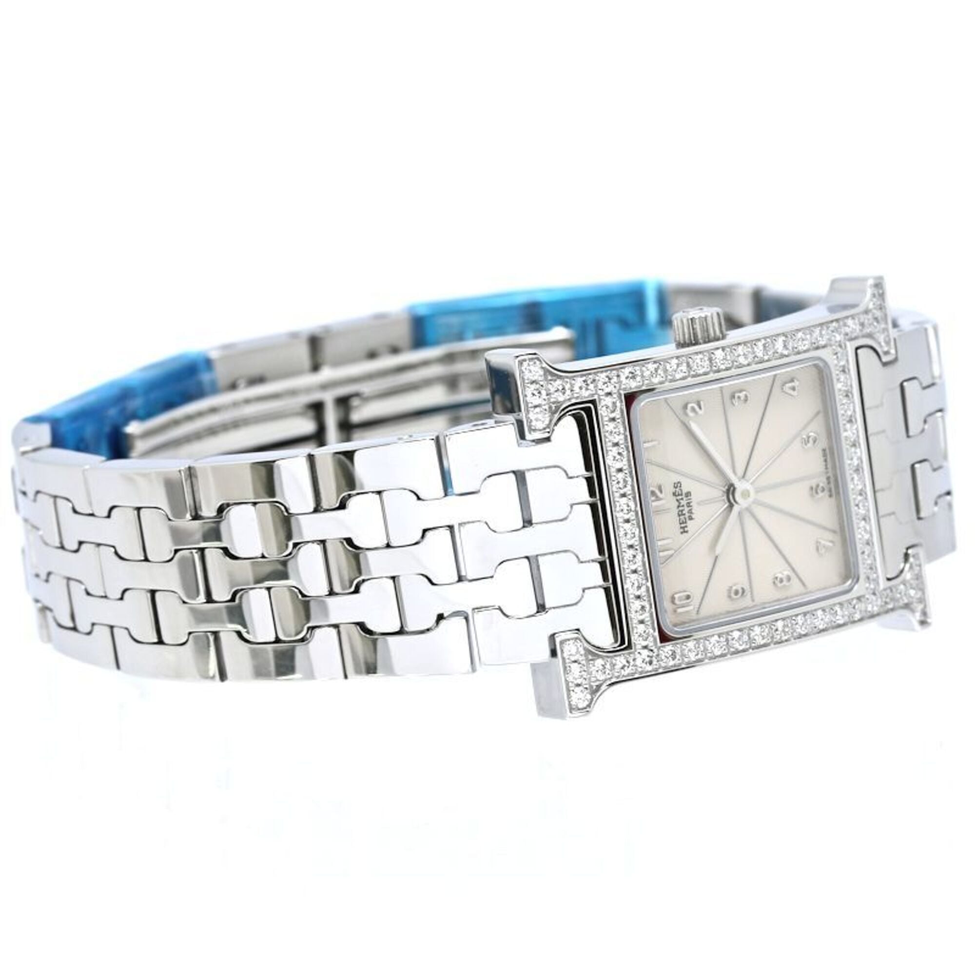 HERMES H- with diamond bezel HH1.230.271 4804 wo stainless steel 40558