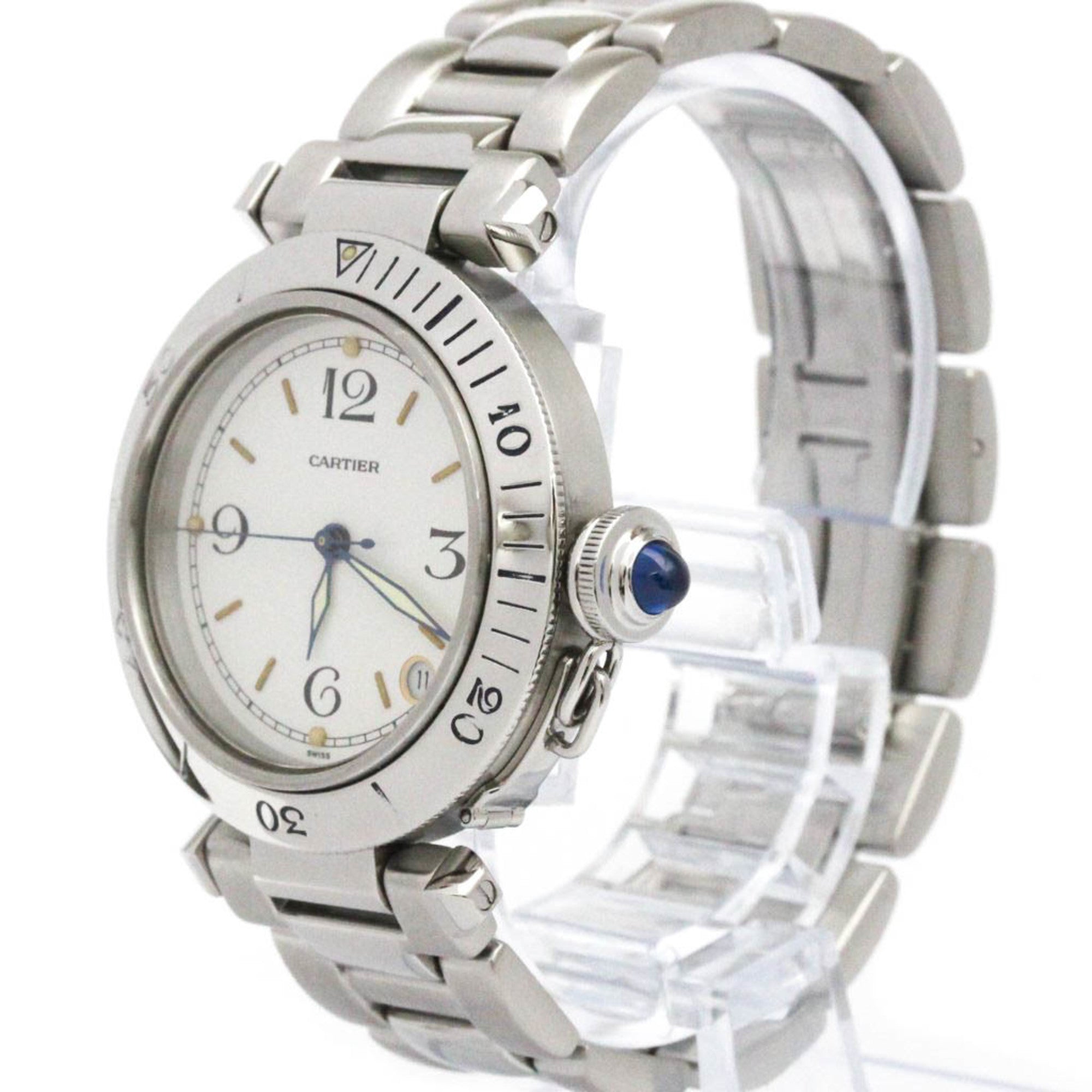 CARTIER Pasha Original Steel Automatic Unisex Watch W31007H2 Polished