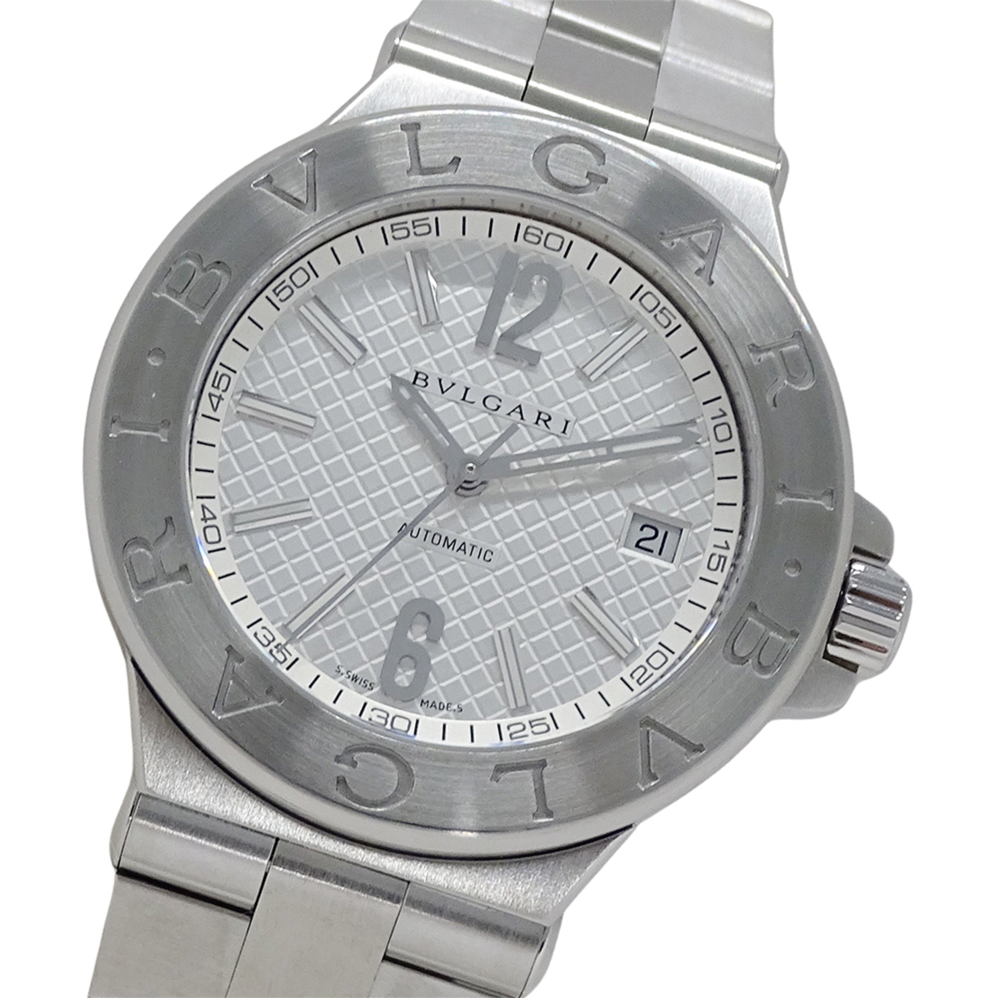 Bulgari BVLGARI Men's Watch, Diagono Date, Automatic, Stainless Steel (SS), DG40S, Silver, Polished