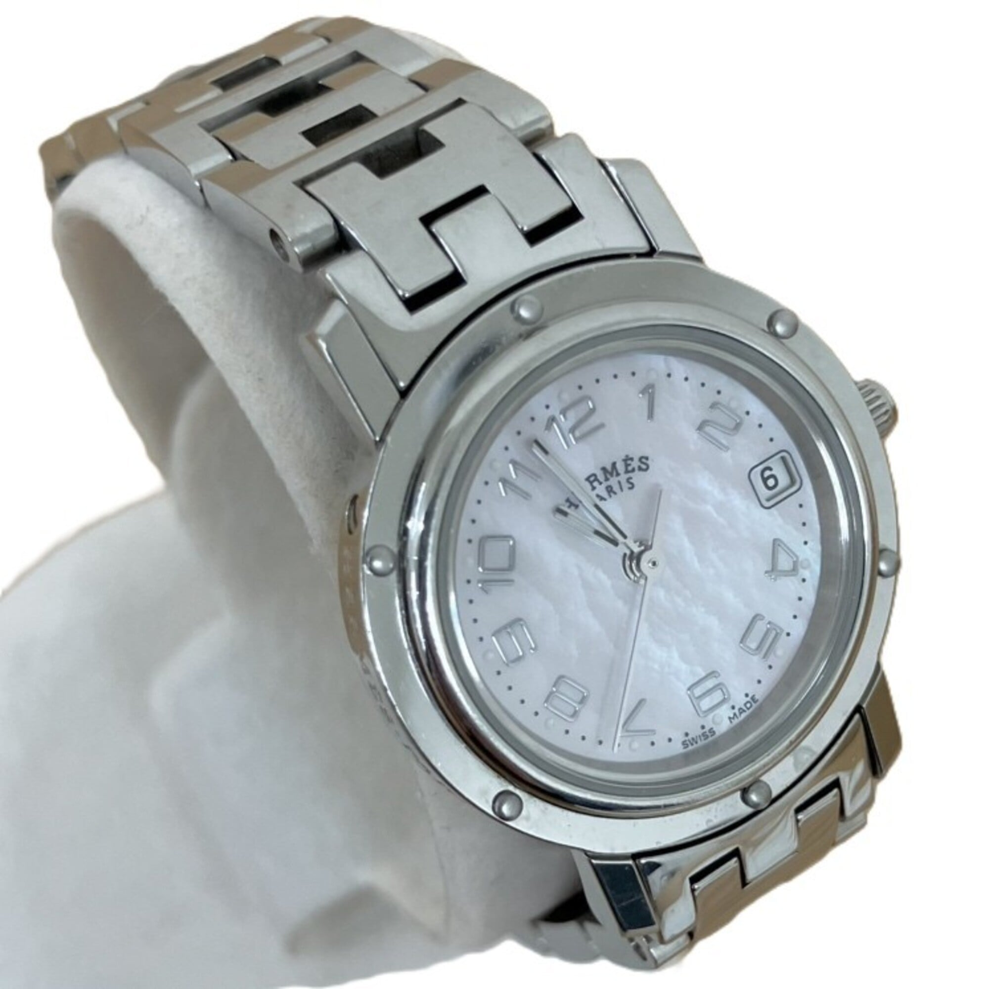 Hermes Clipper Nacre Pink parelmoeren horloge CL4.210