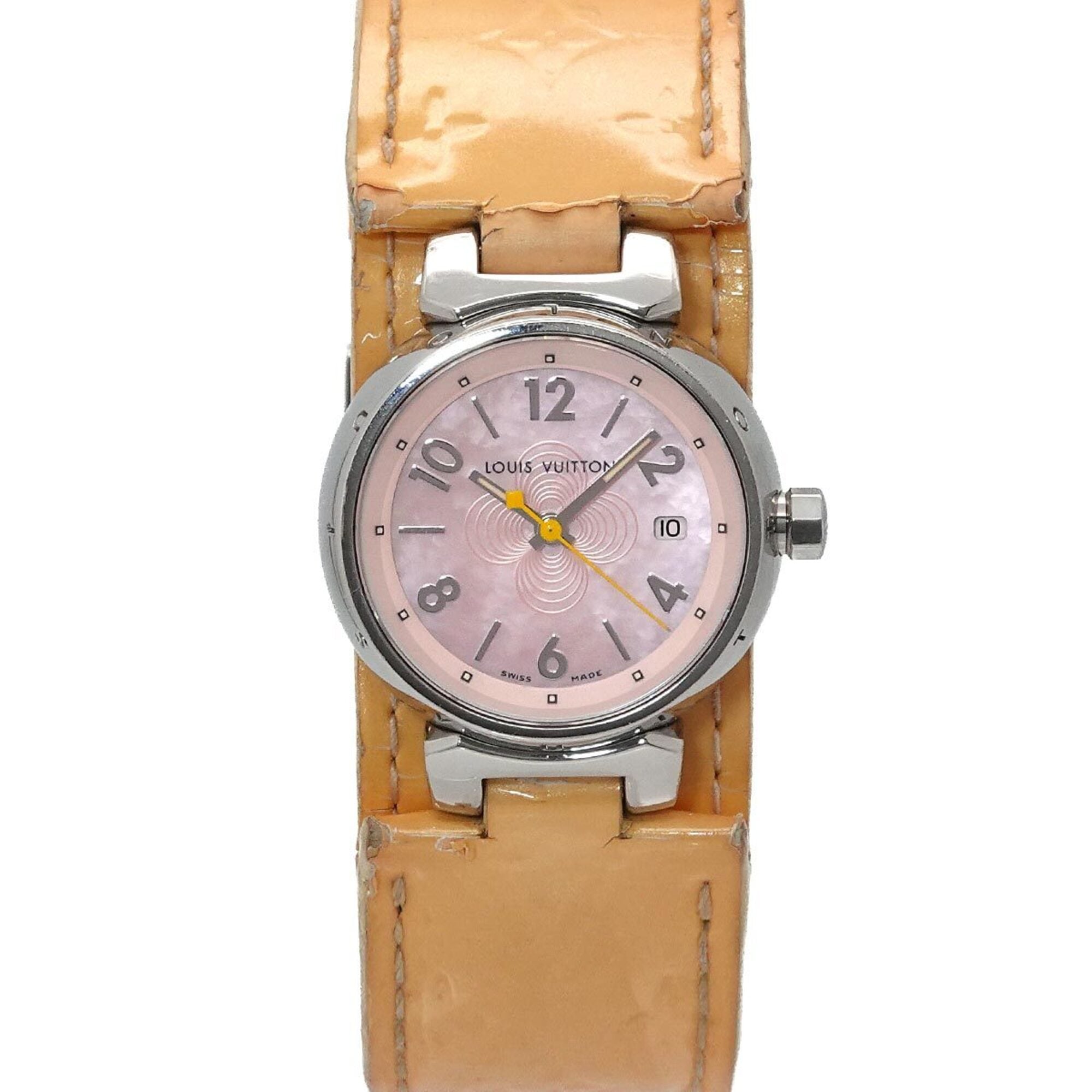 Louis Vuitton Tambour Q1216 Pink shell Dial 28mm Watch