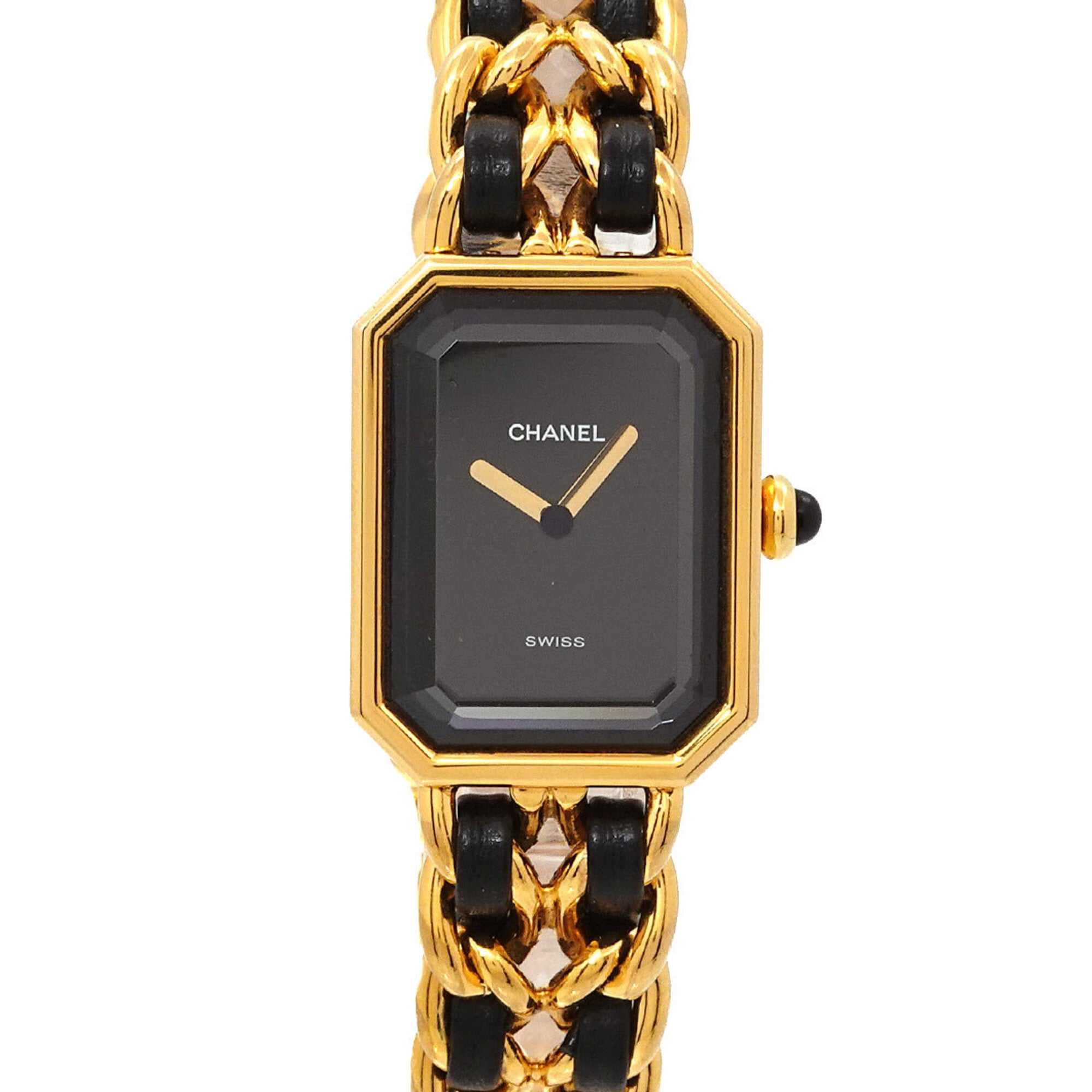 Chanel Premiere Large Size H0001 Women's Watch Black Gold Quartz