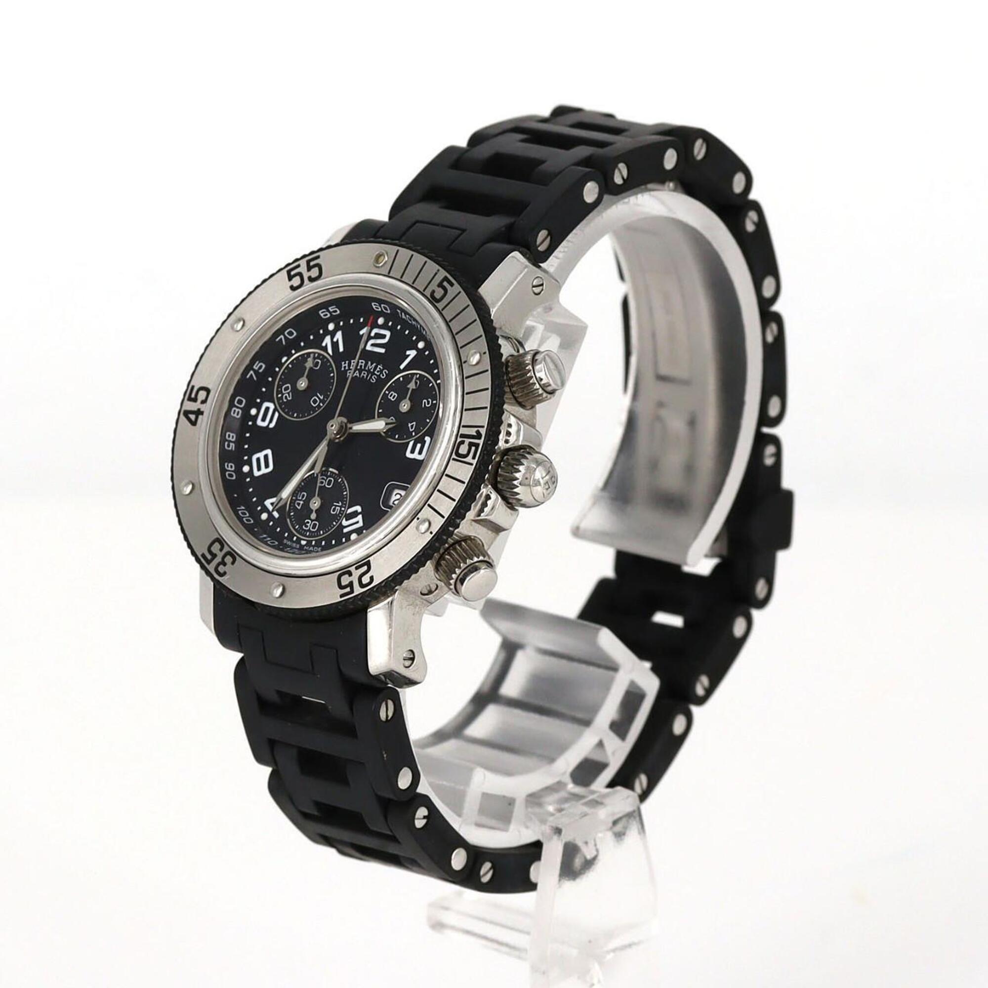 Hermes Clipper Diver Chronograph CL2.315 Stainless Steel x Rubber Quartz Watch