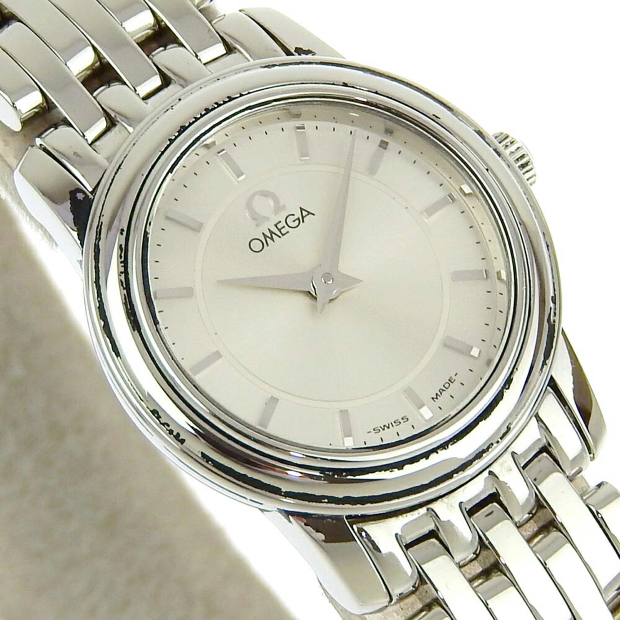 OMEGA De Ville Damenuhr 4570.31 aus EdelstahlQuarz analoge AnzeigeSilber Zifferblatt