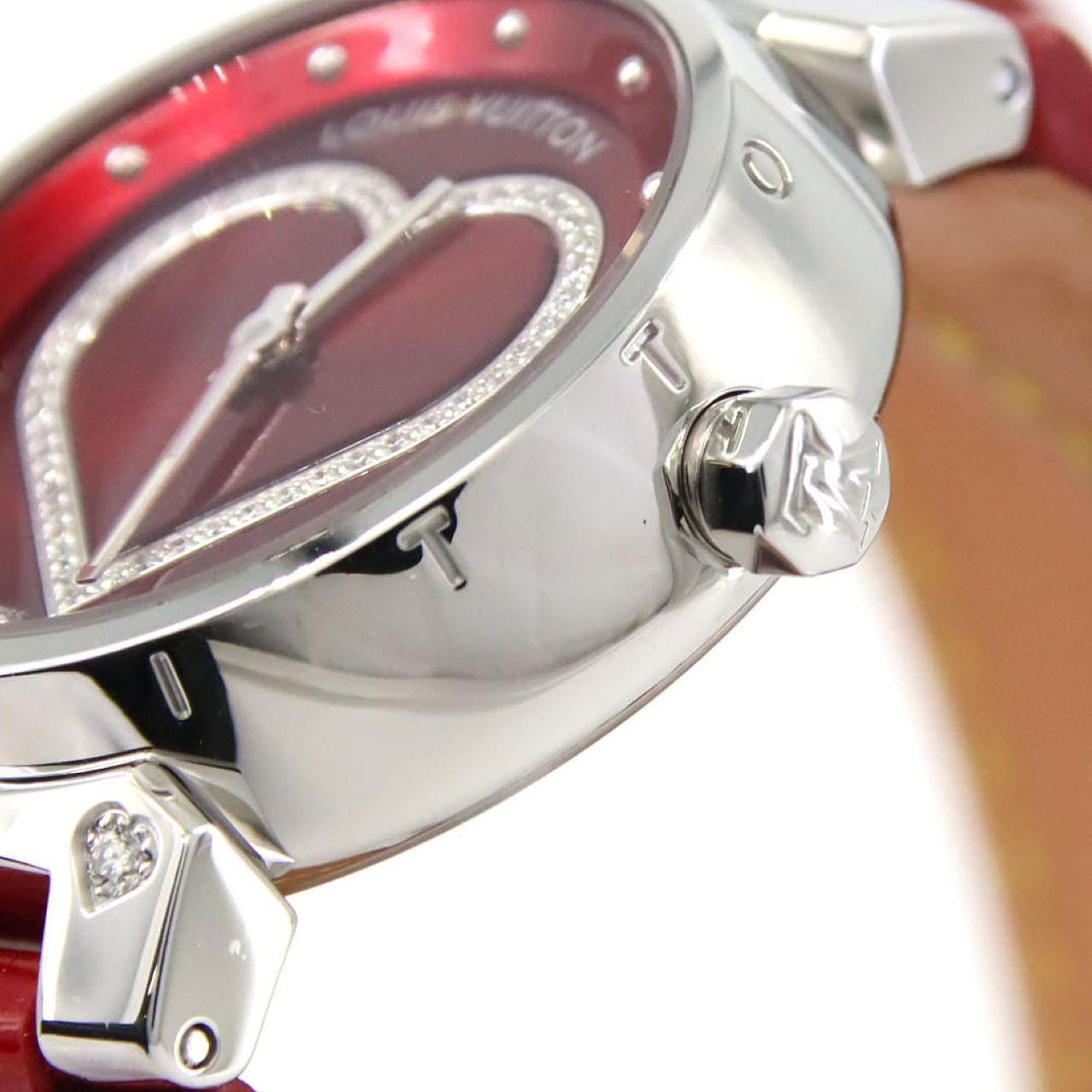 Louis Vuitton Tambour Heart Lug 1P Q121Z roestvrijstalen quartzhorloge