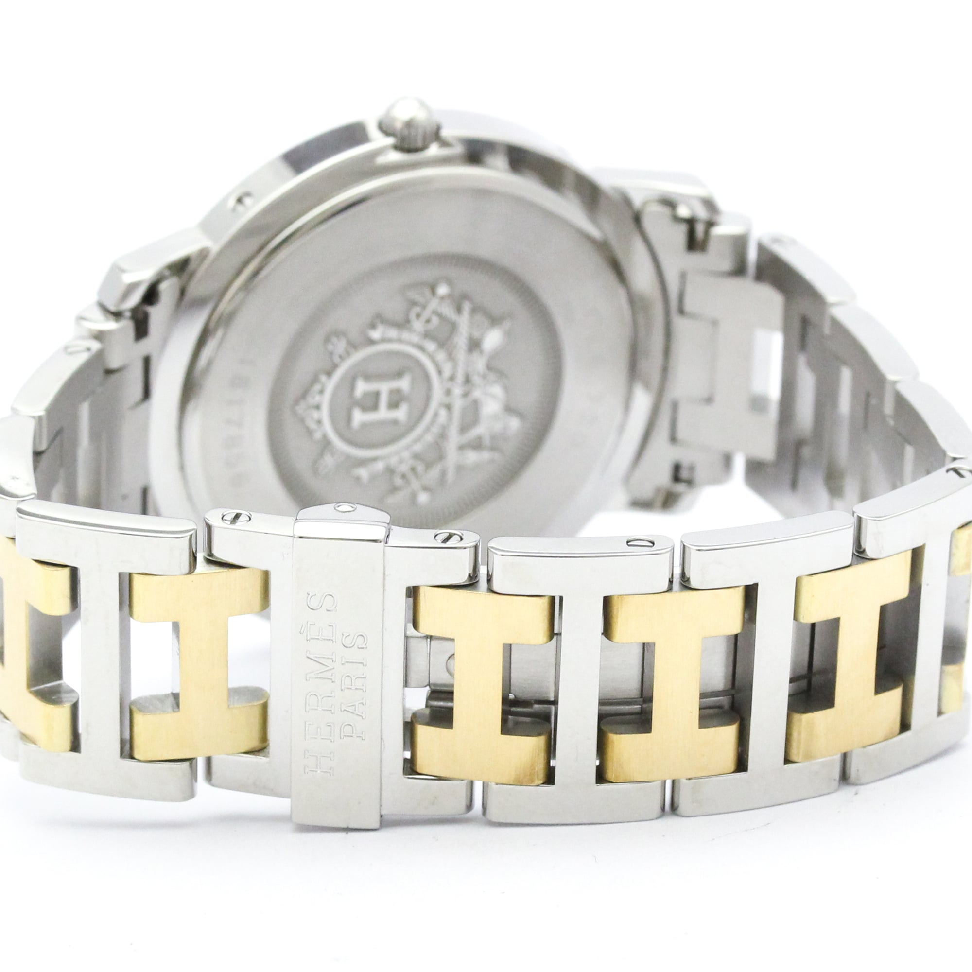 HERMES Clipper verguld stalen quartz herenhorloge CL6.720