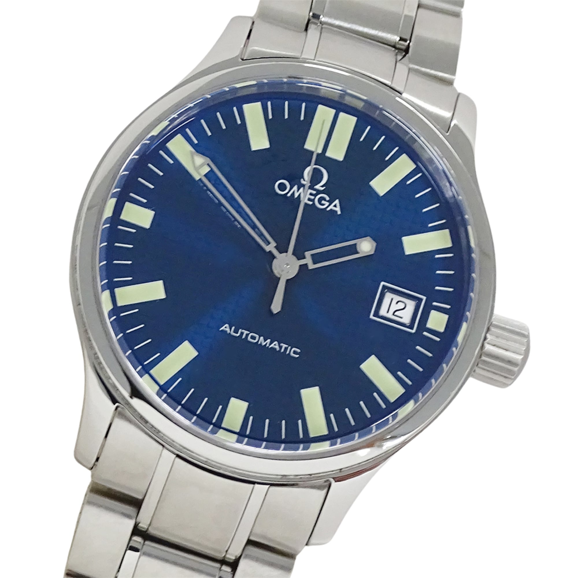Omega Classic 5203.81 Brand Name Date Automatic Movement Stainless Steel (SS) Silver & Blue